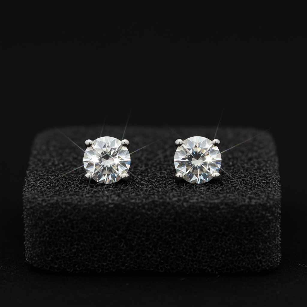 Photo 1 of DIAMOND LOOK STUD EARRINGS 1/2 CT