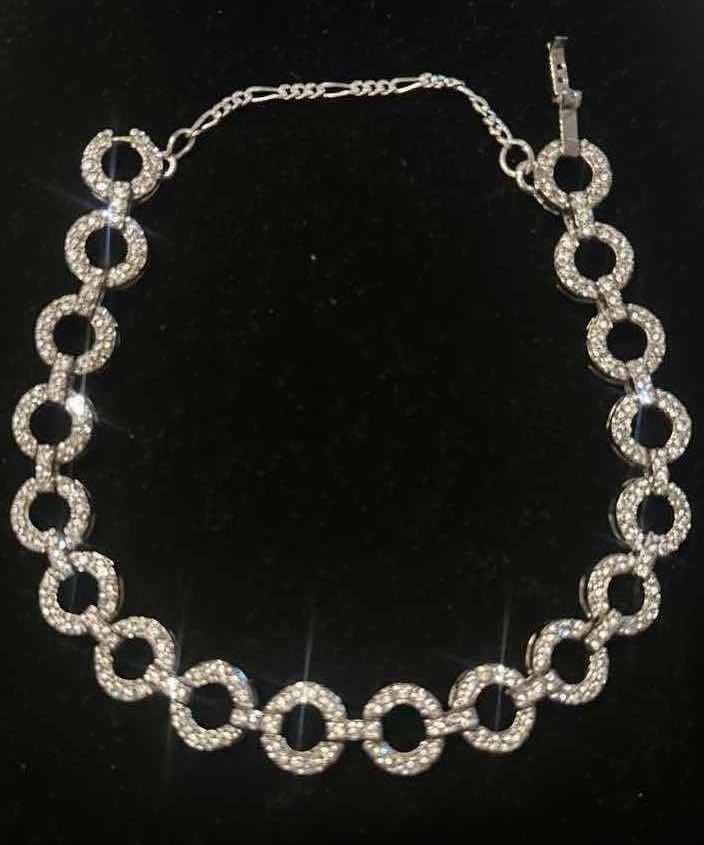 Photo 1 of DIAMOND EMBELLISHED SILVER LINK BRACELET