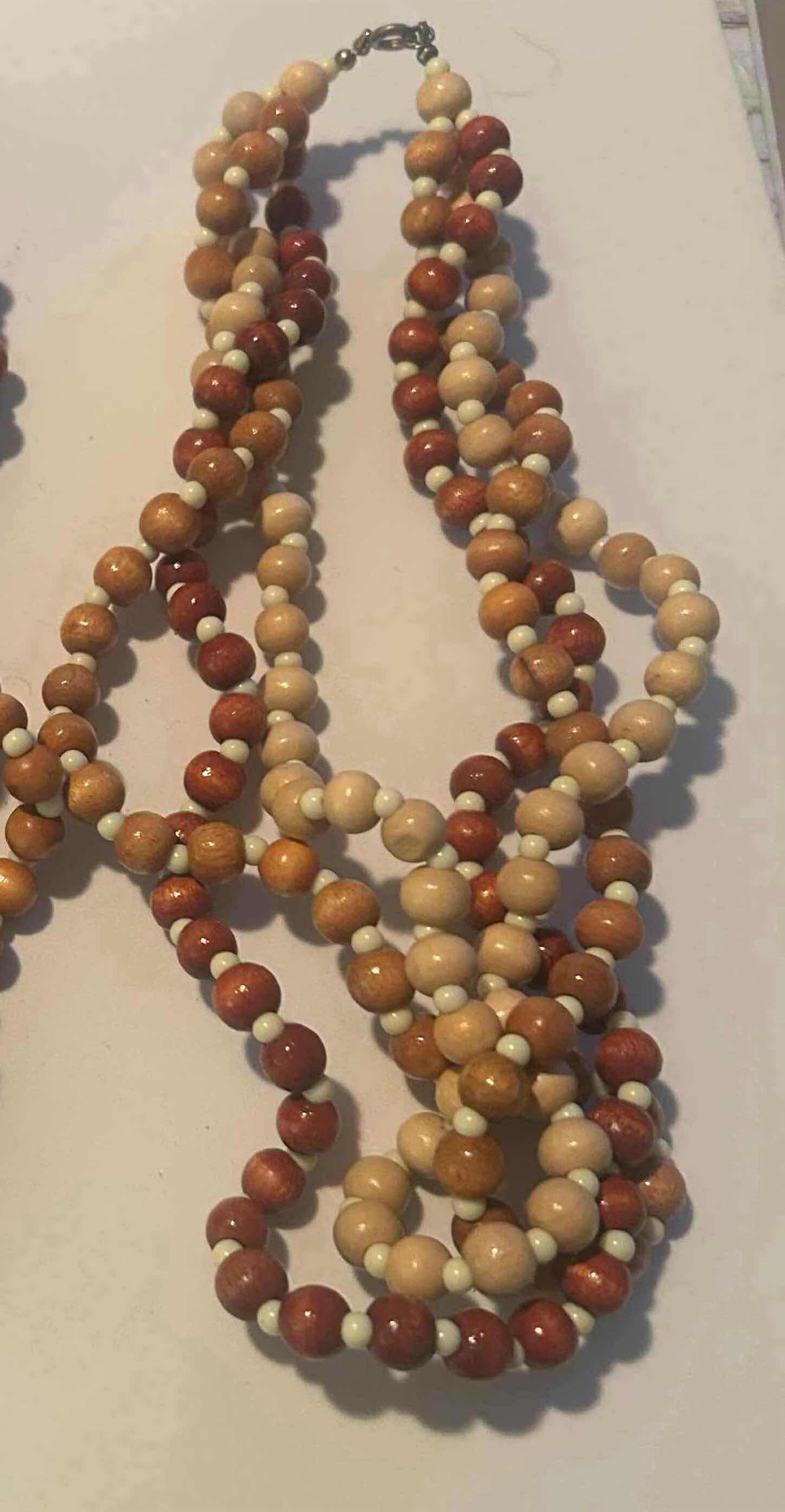 Photo 1 of 2 MULTI STRAND BOHO BEACH WOODEN BEAD NECKLACE