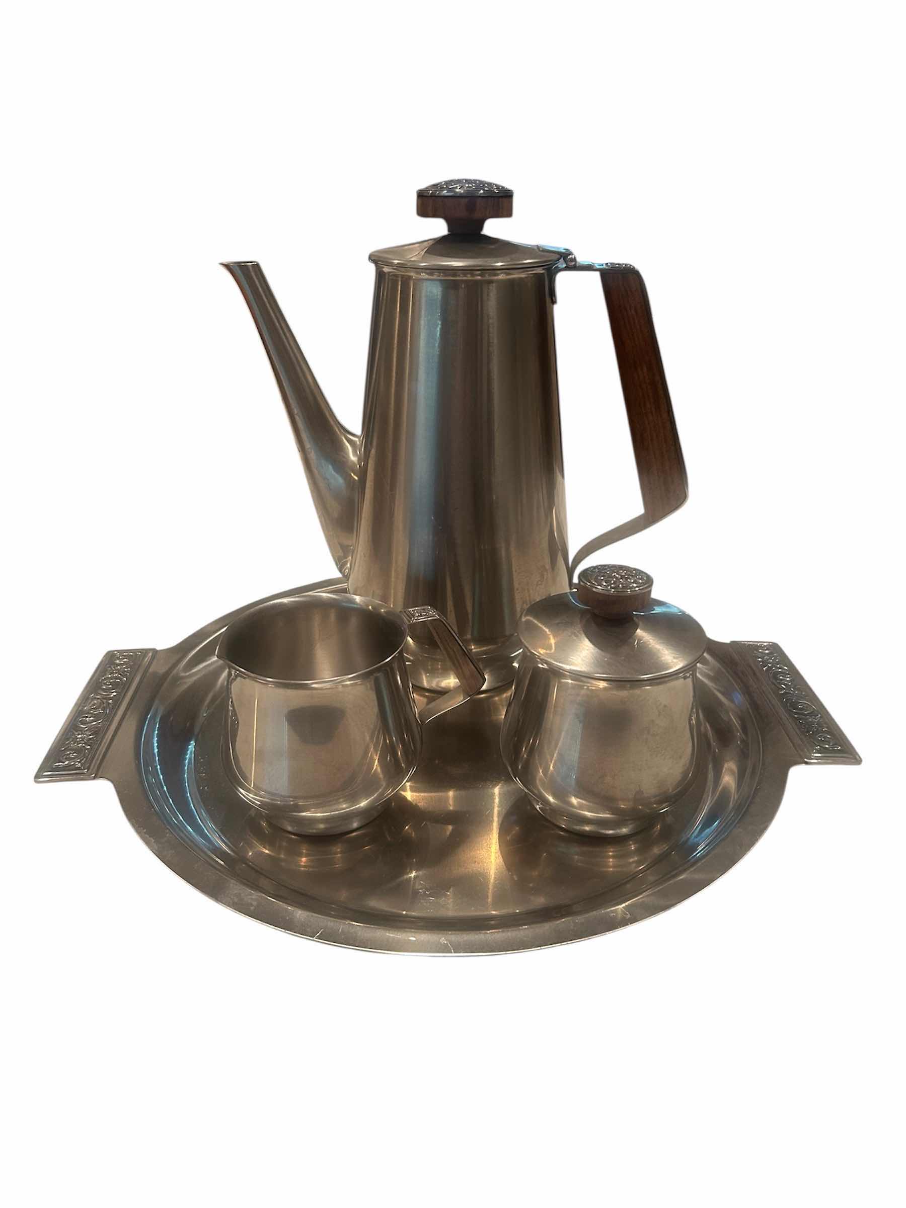 Photo 1 of VINTAGE 1970s INTERNATIONAL DECORATOR STAINLESS 4- PIECE COFFEE TEA SERVICE