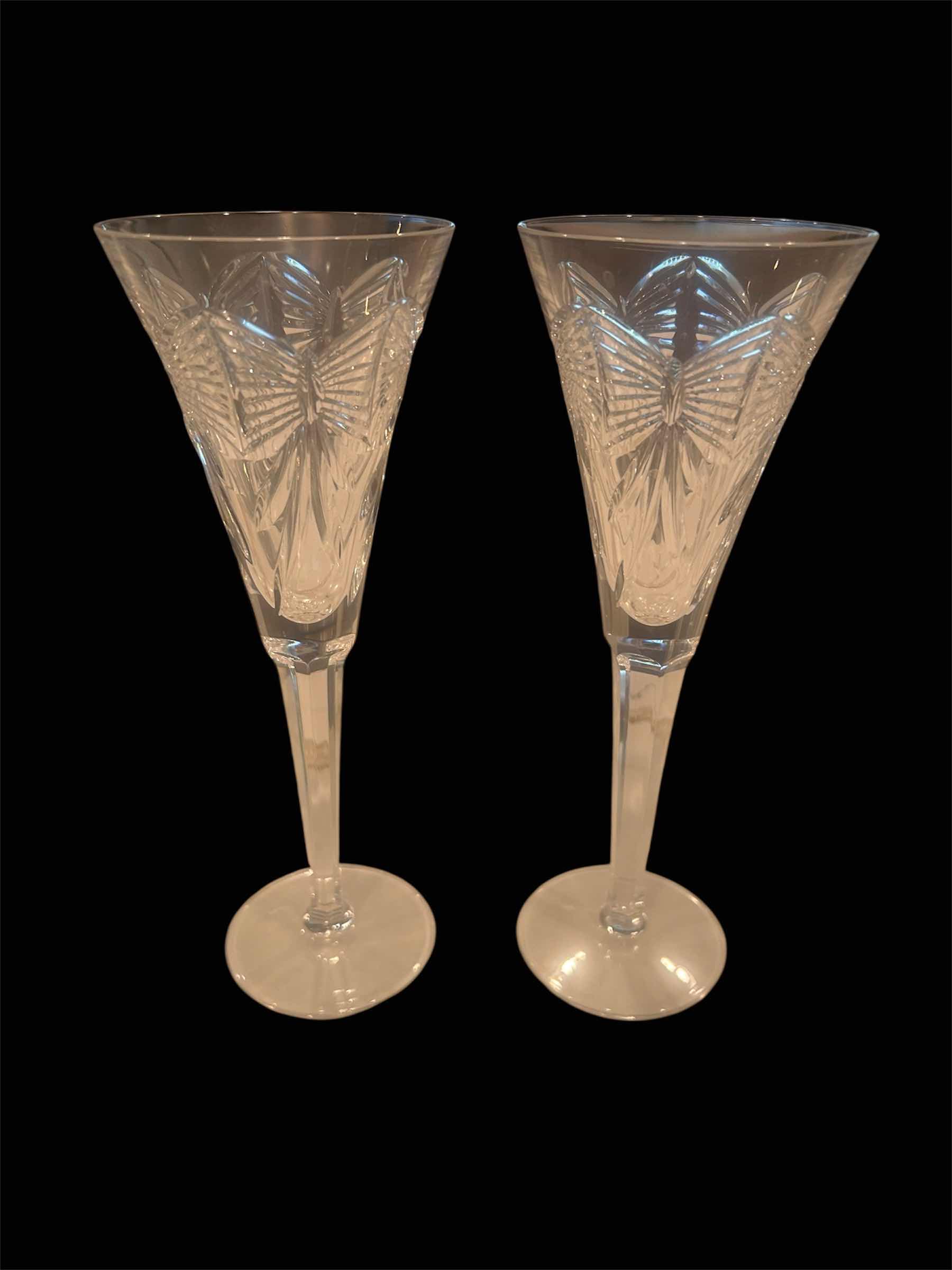 Photo 1 of 2- RETIRED WATERFORD MILLENNIUM COLLECTION CHAMPAGNE TOASTING FLUTES