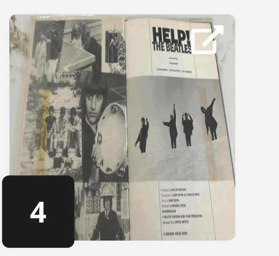 View 4 of VINTAGE 1965 " SOUVENIR FILM " SONG ALBUM SHEET MUSIC AND HARD COVER "HELP" BOOK BY RANDOM HOUSE