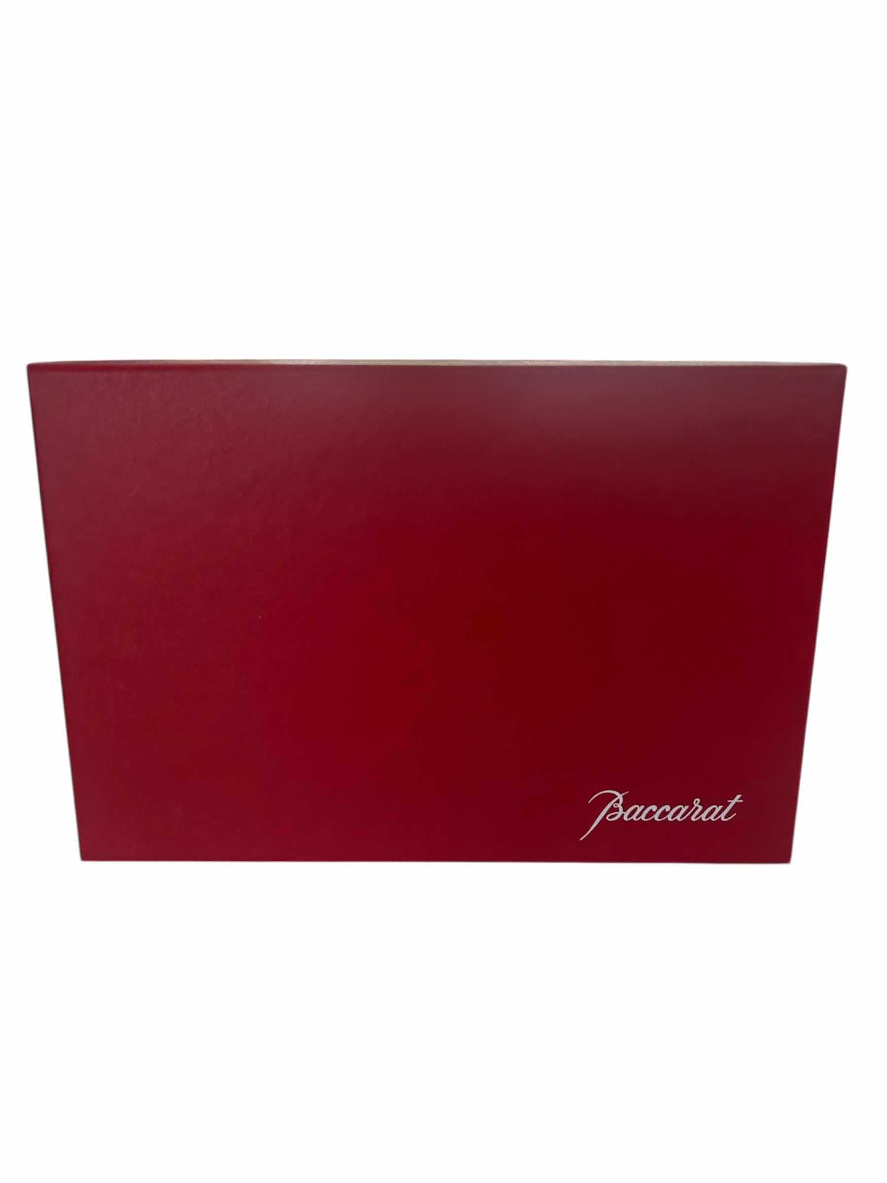 Photo 1 of BACCARAT WAVE BOWL RIPPLE DESIGN W GREEN TINTED BOTTOM IN ORIGINAL RED BOX 8.5" WIDE