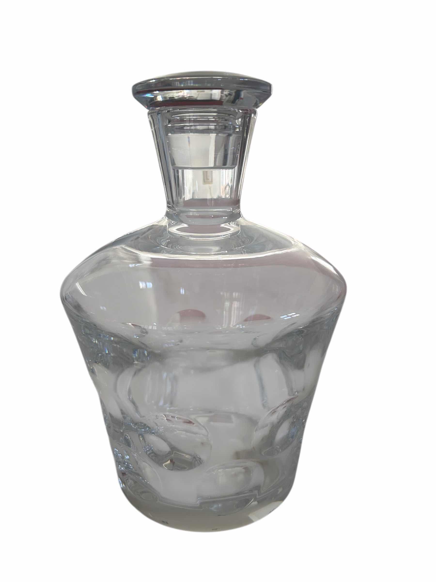 Photo 1 of BACCARAT BELUGA WHISKEY DECANTER BY SAVINEL ROZE H 9" IN ORIGINAL RED BOX