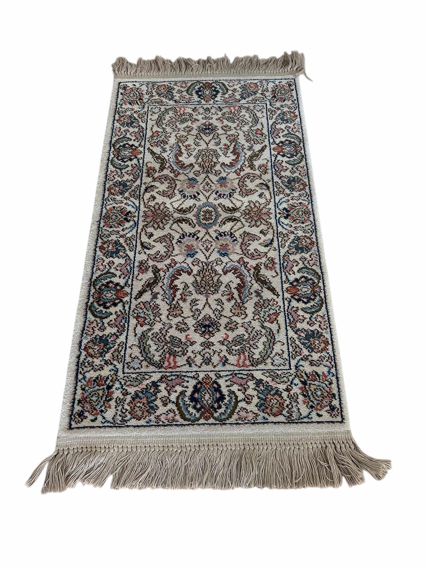 Photo 1 of VINTAGE KARASTAN TABRIZ WOOL SCATTER RUG 2'X 4'