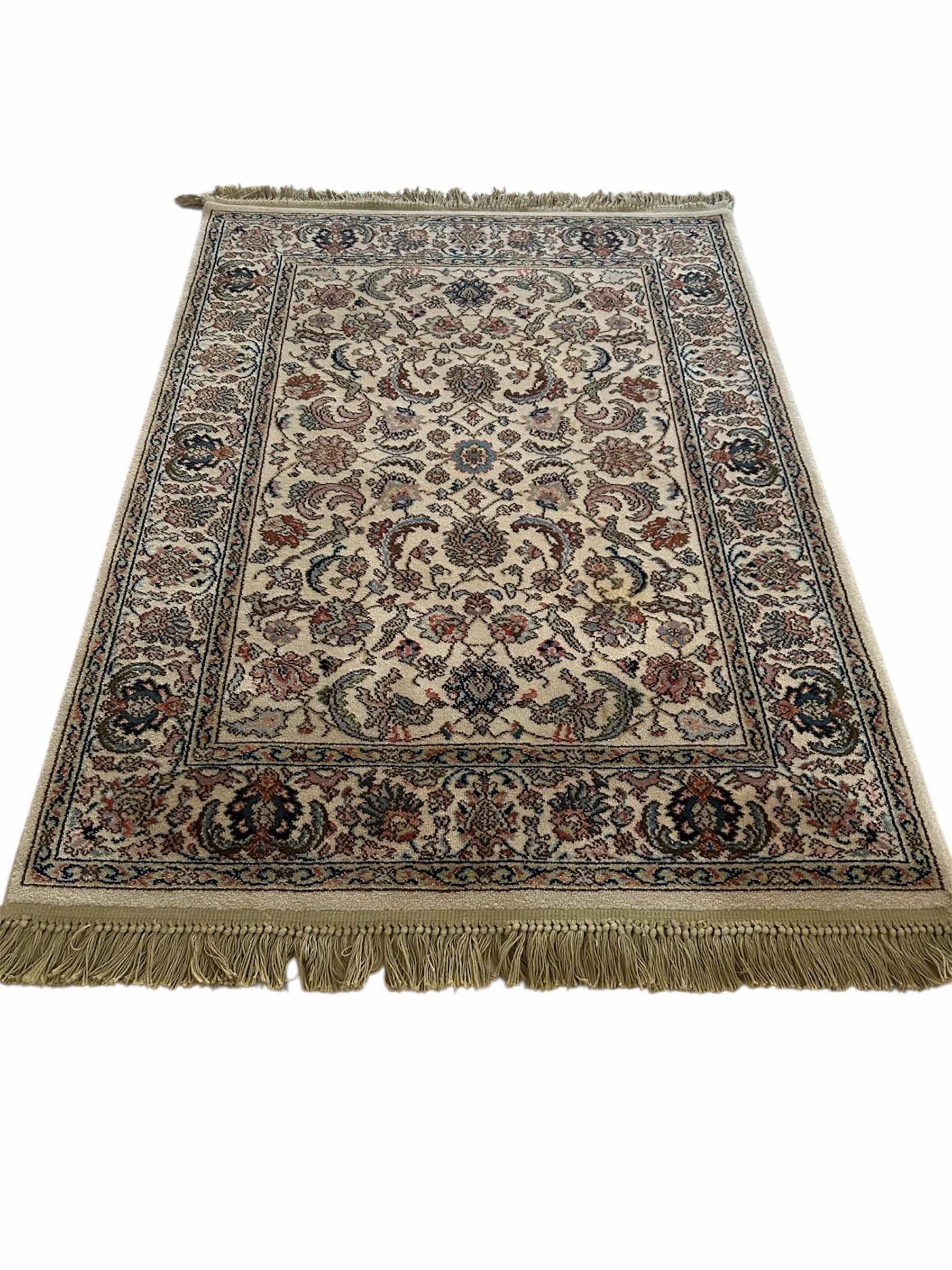 Photo 1 of VINTAGE KARASTAN TABIZ STYLE WOOL RUG W FRINGE DESIGN # 738 4FT X 6 FT