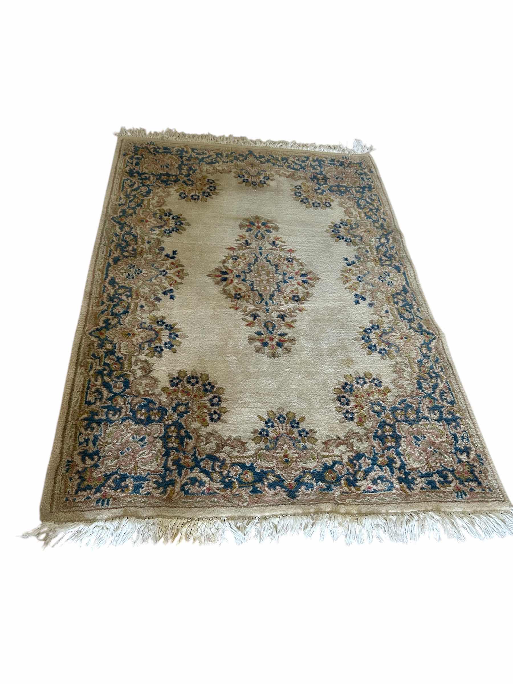 Photo 1 of VINTAGE HAND KNOTTED PERSIAN KERMAN RUG W  FRINGE 6'X 4'