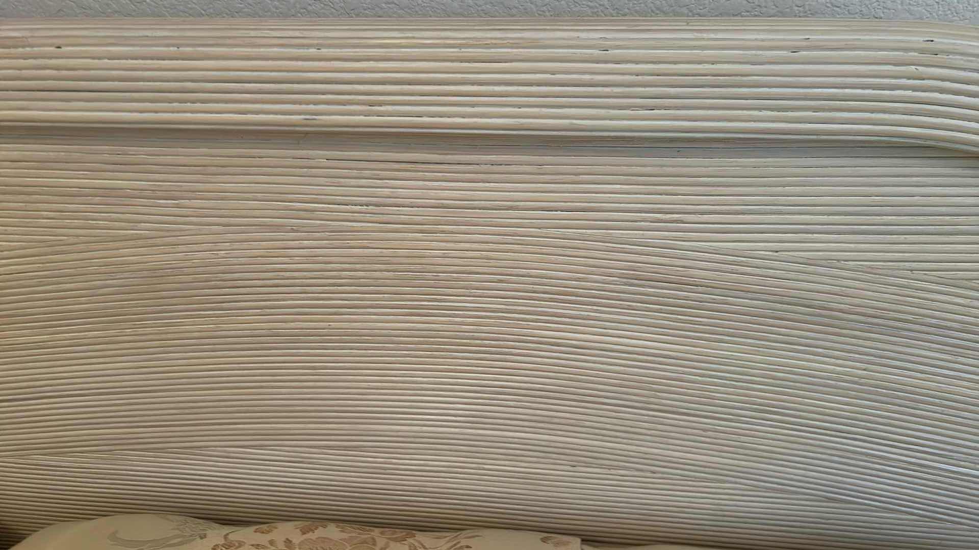 Photo 1 of KING SIZE LIGHT COLORED HEADBOARD W DISTINCTIVE 3 D WAVE PATTERN 
MATTRESS SOLD SEPARATELY