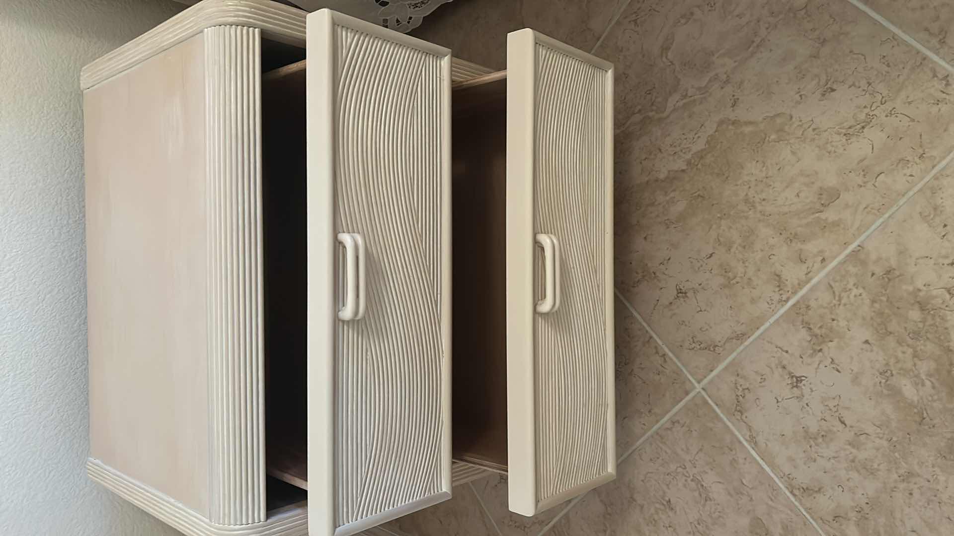 Photo 1 of VINTAGE PENCIL REED COASTAL BOHO CHIC DESIGN NIGHTSTAND 25" X 17" H 24"