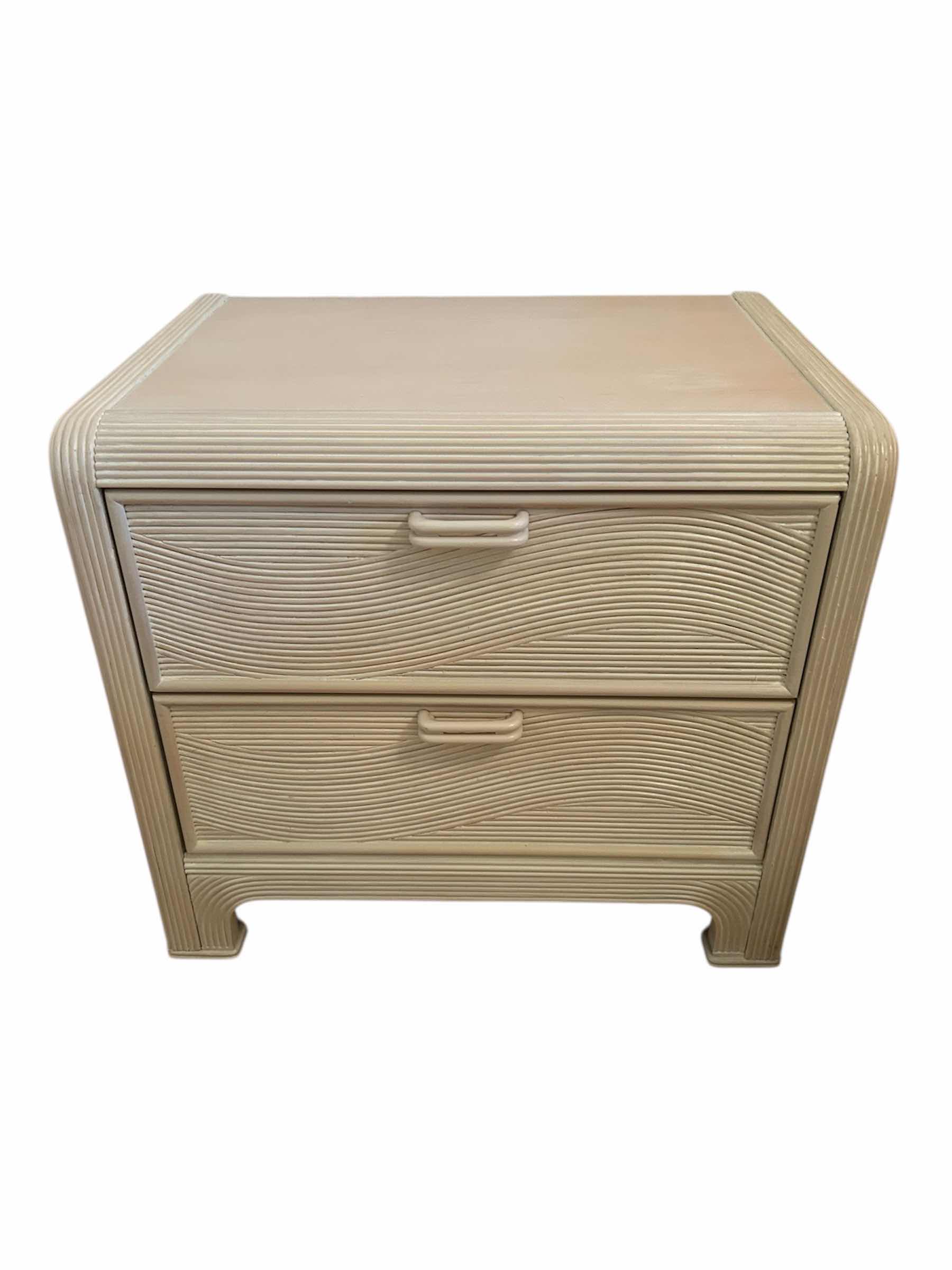 Photo 1 of VINTAGE PENCIL REED COASTAL BOHO CHIC DESIGN NIGHTSTAND 25" X 17" H 24"