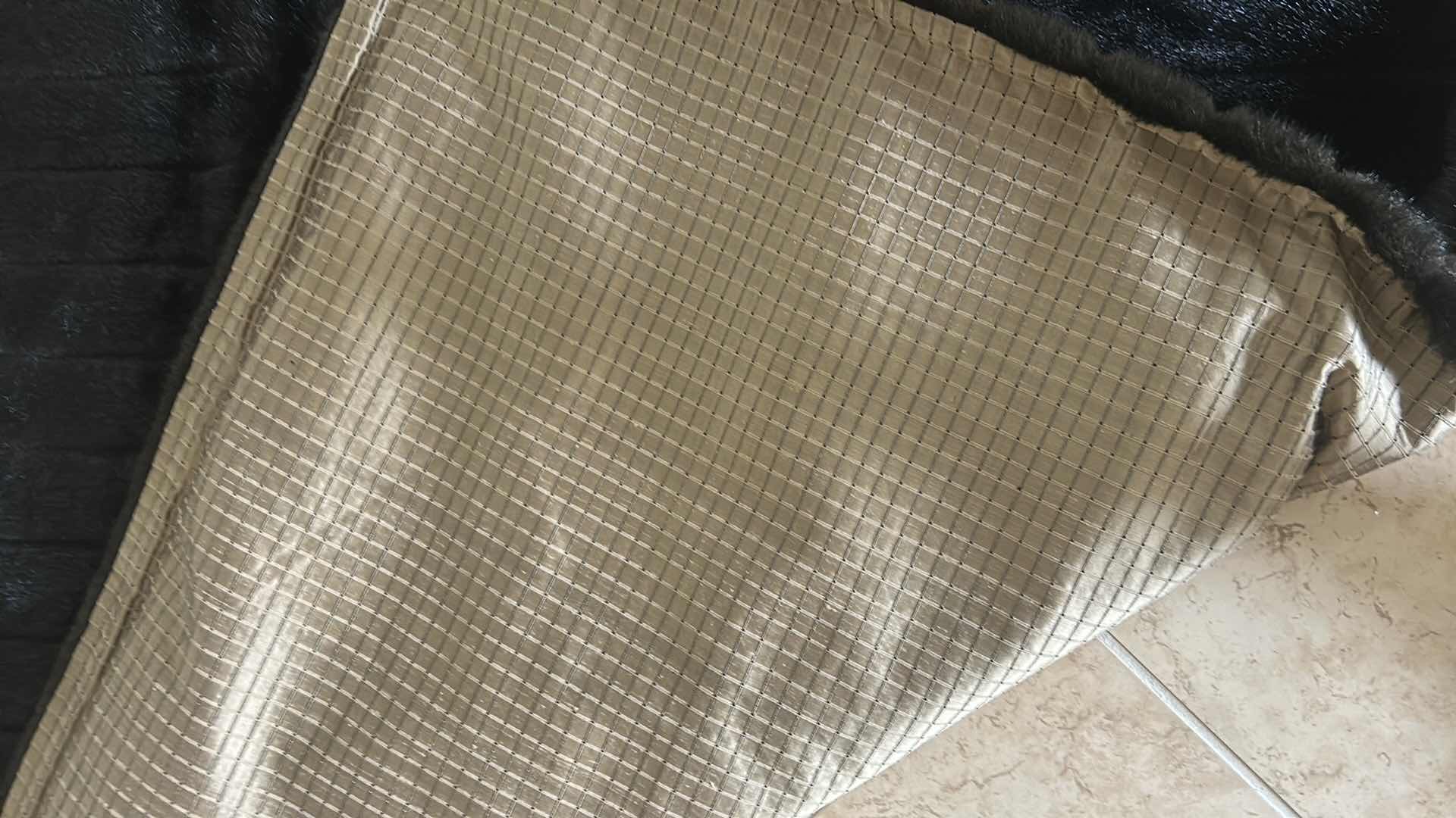 Photo 1 of BLACK RIBBED PARK AVENUE FAUX FUR PLUSH ACCENT THROW BLANKETS