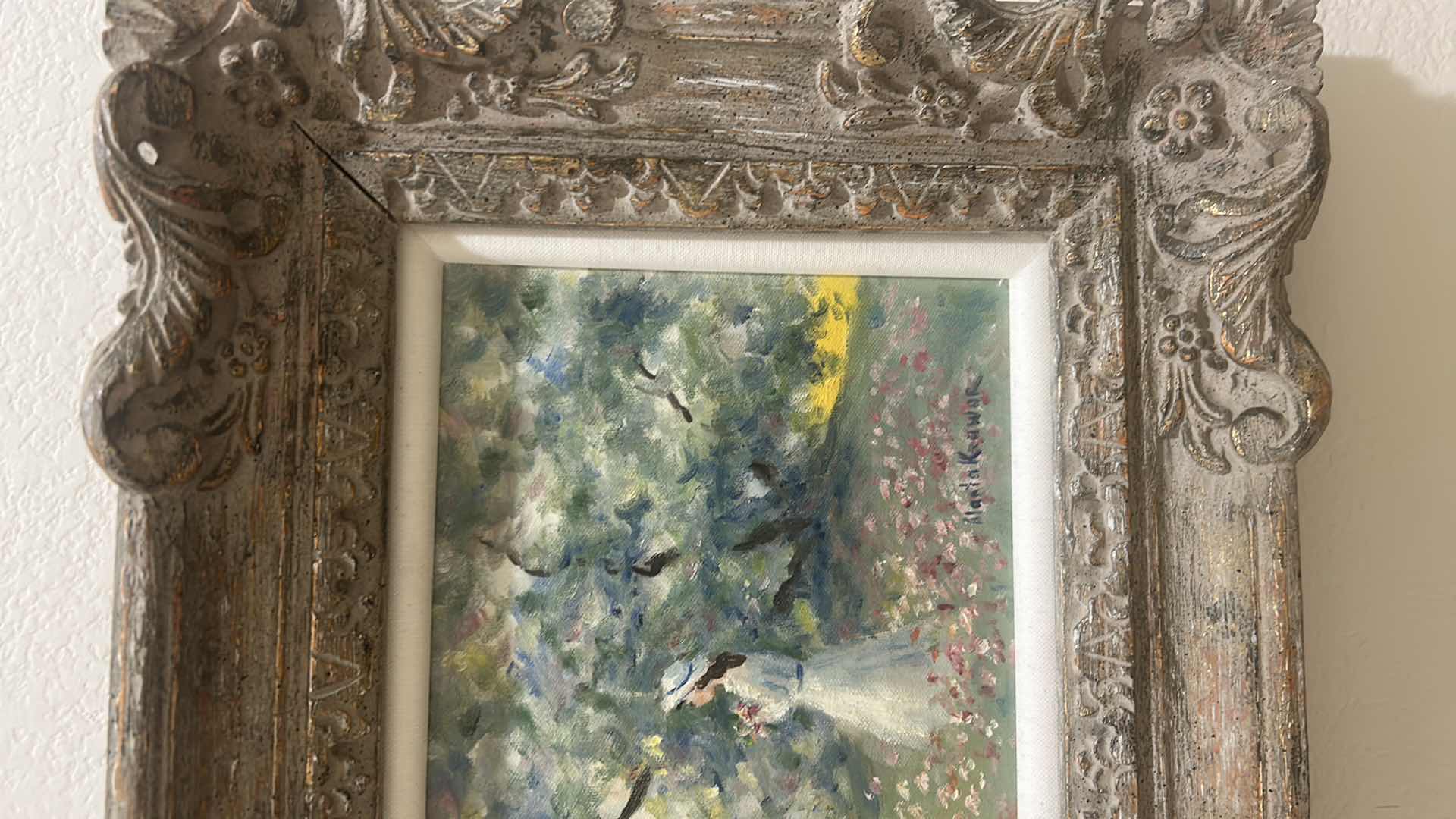 Photo 1 of DECORATIVE IMPRESSIONIST STYLE OIL PAINTING ON CANVAS "LADYS ON"23" X 14"