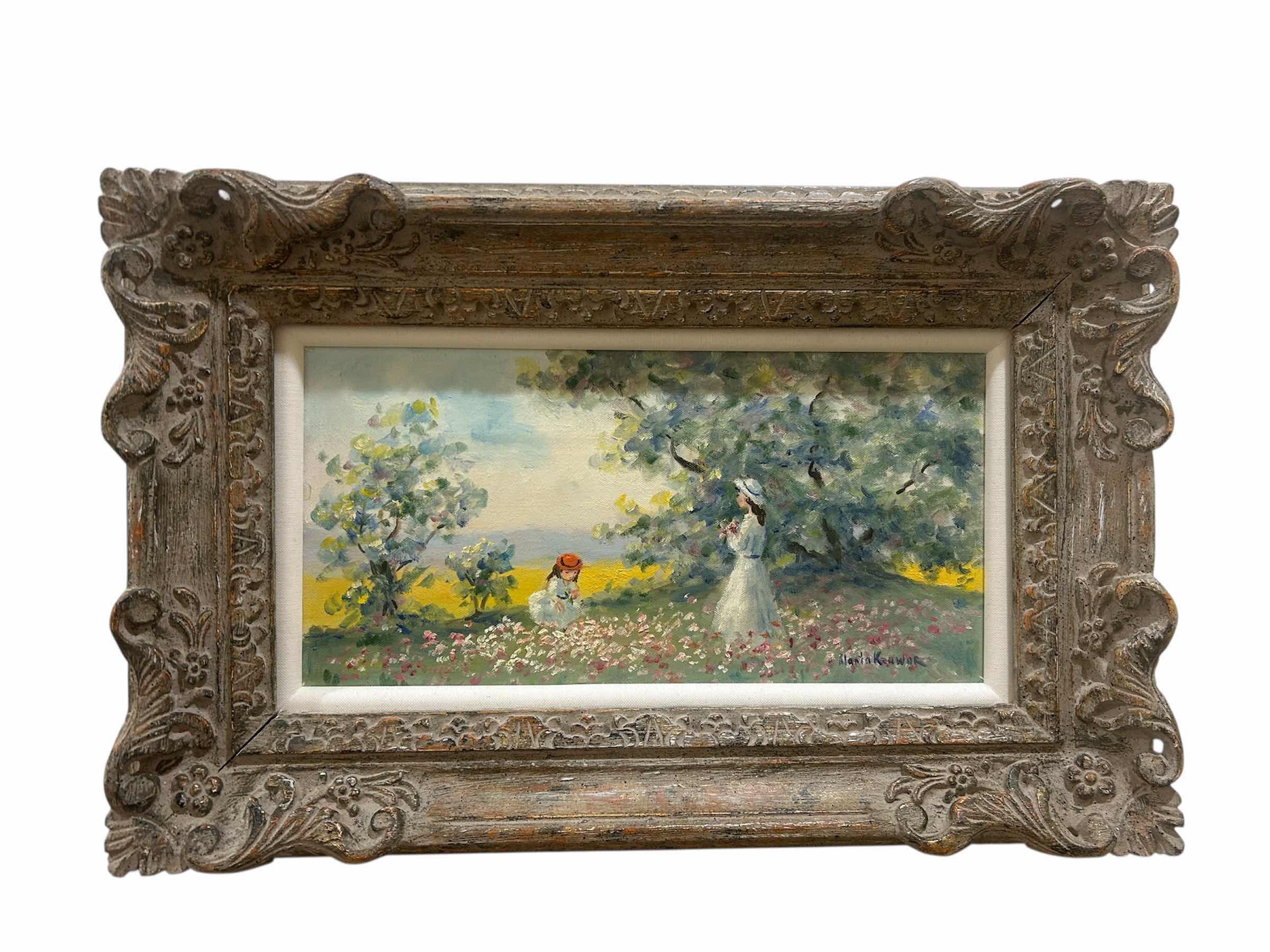 Photo 1 of DECORATIVE IMPRESSIONIST STYLE OIL PAINTING ON CANVAS "LADYS ON"23" X 14"