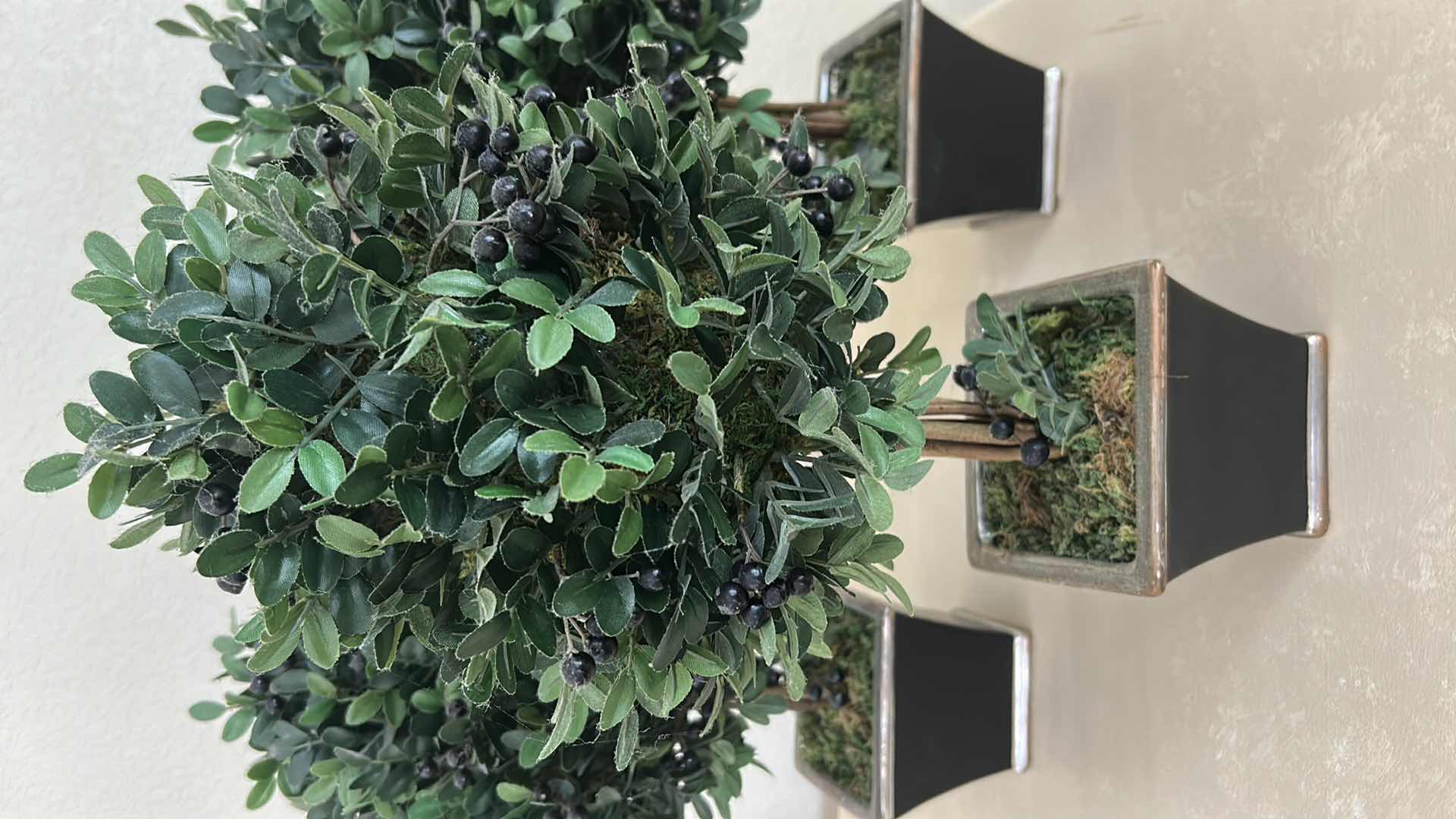 Photo 1 of 3- ARTIFICIAL TOPIARY BOXWOOD TREES H 19"