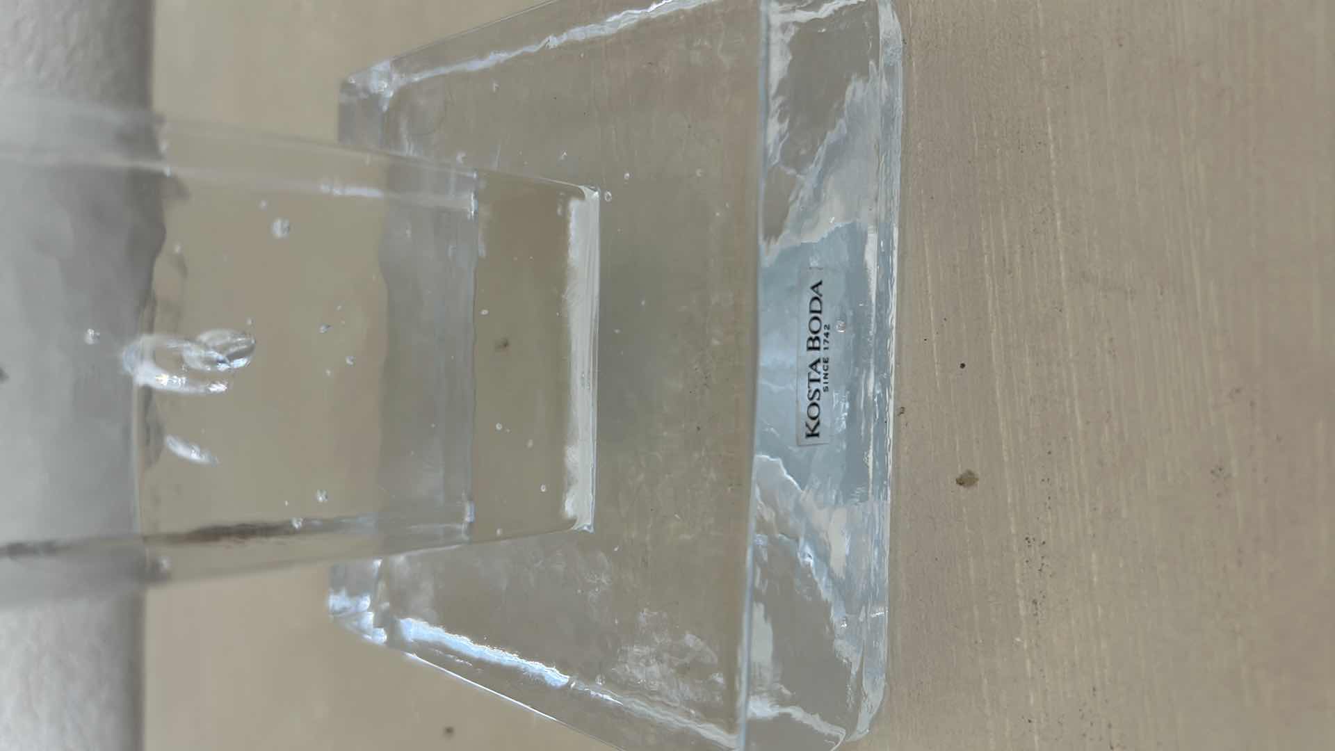 Photo 1 of KOSTA BODA ICE PILLAR TOWER CANDLESTICK FROM SWEDEN H 24"