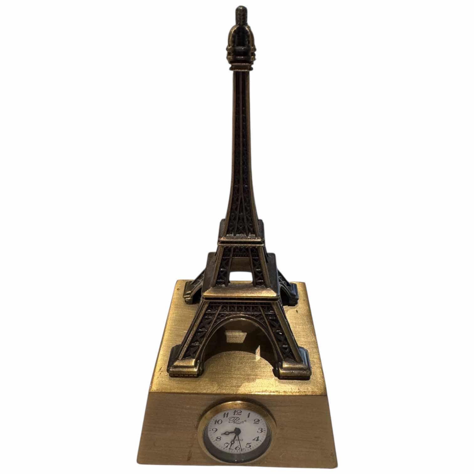 Photo 1 of EIFFEL TOWER CLOCK BRASS TONED JAY STRONGWATERS METAL PICTURE FRAMES GOLD TONED H5”