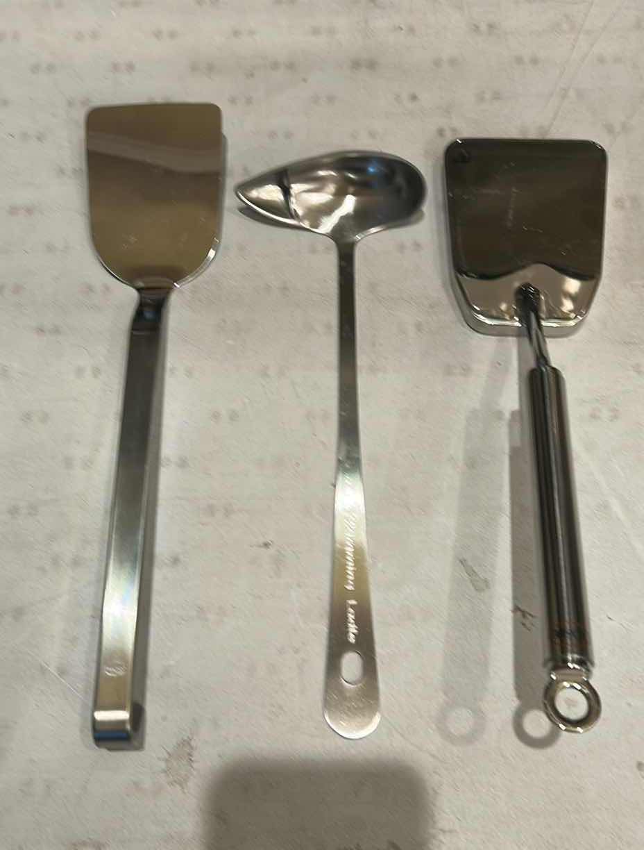 Photo 1 of 3- SILVER COOKING UTENSILS