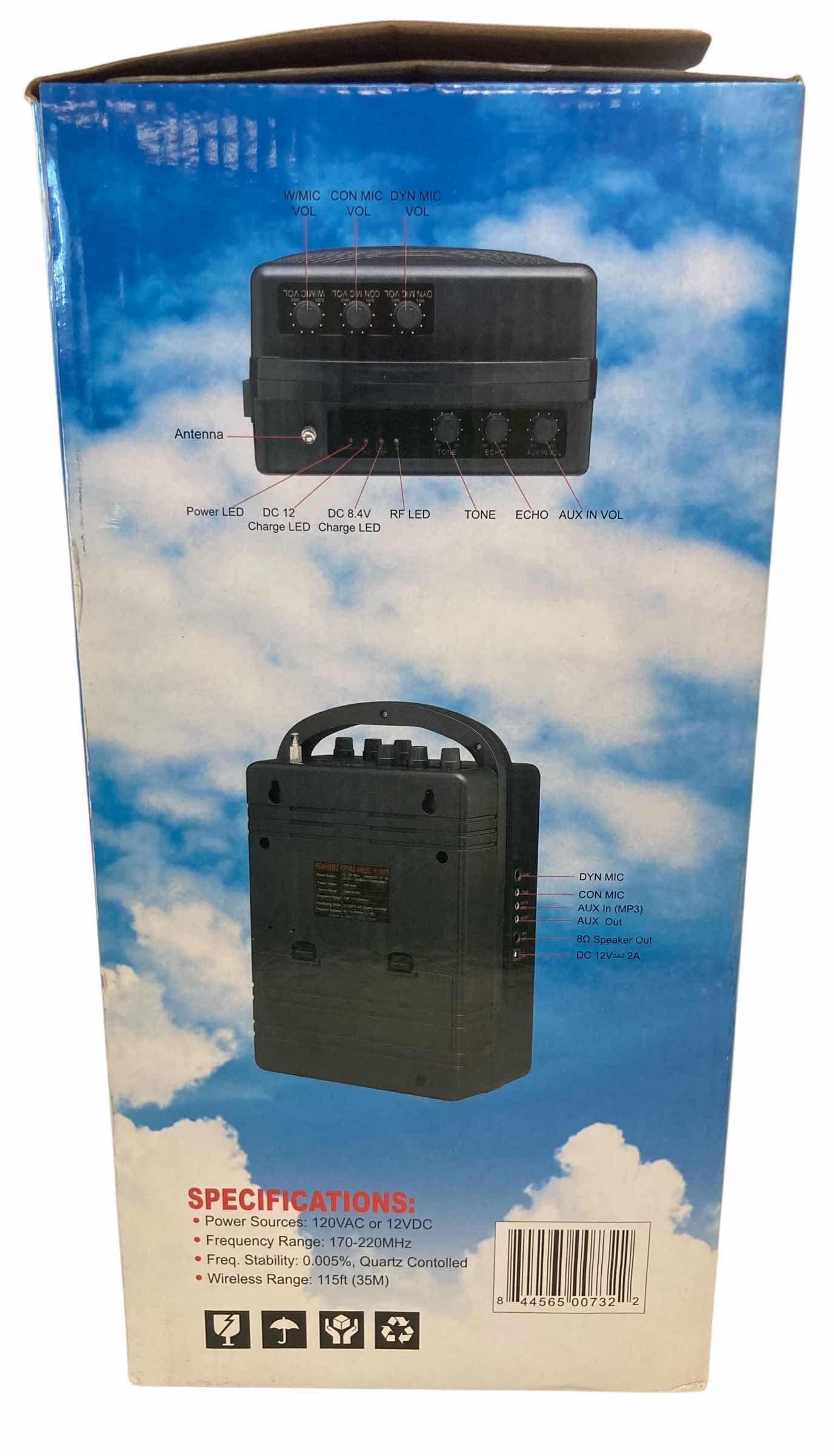 Photo 1 of AUDIO 2000’S RECHARGEABLE PORTABLE WIRELESS PA SYSTEM MODEL AWP6040B-M $140