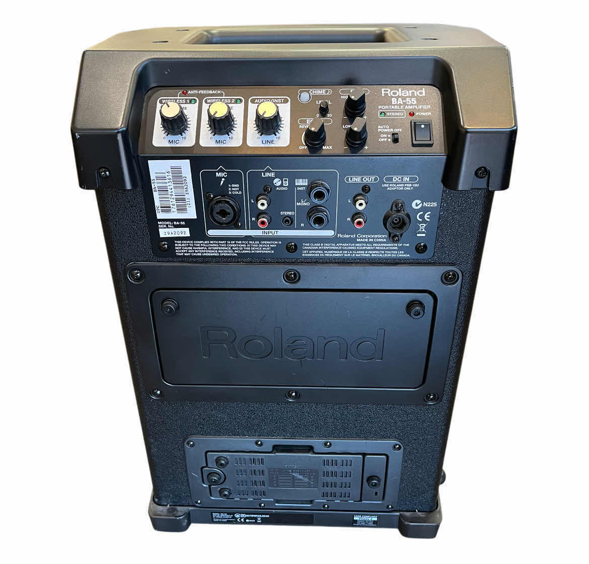 Photo 1 of ROLAND PORTABLE AMPLIFIER SPEAKER W CORDLESS MICROPHONE BA-55 $845