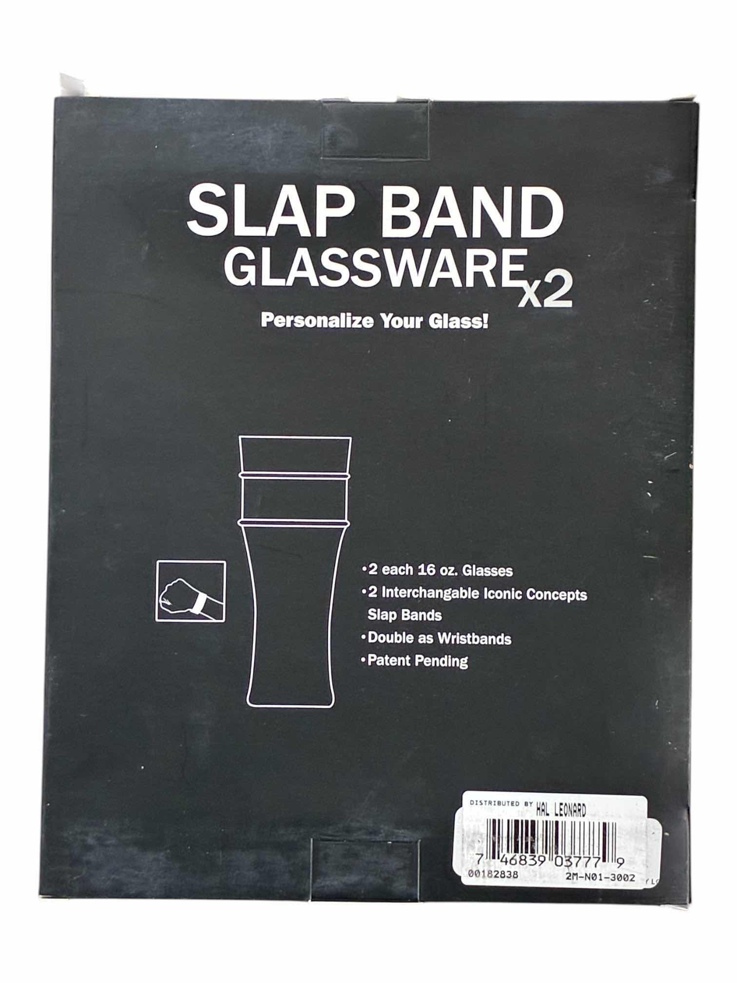 Photo 1 of NEW ICONIC CONCEPTS NIRVANA 16 OZ GLASS W INTERCHANGEABLE WRISTBAND SLAP BAND 2-PACK