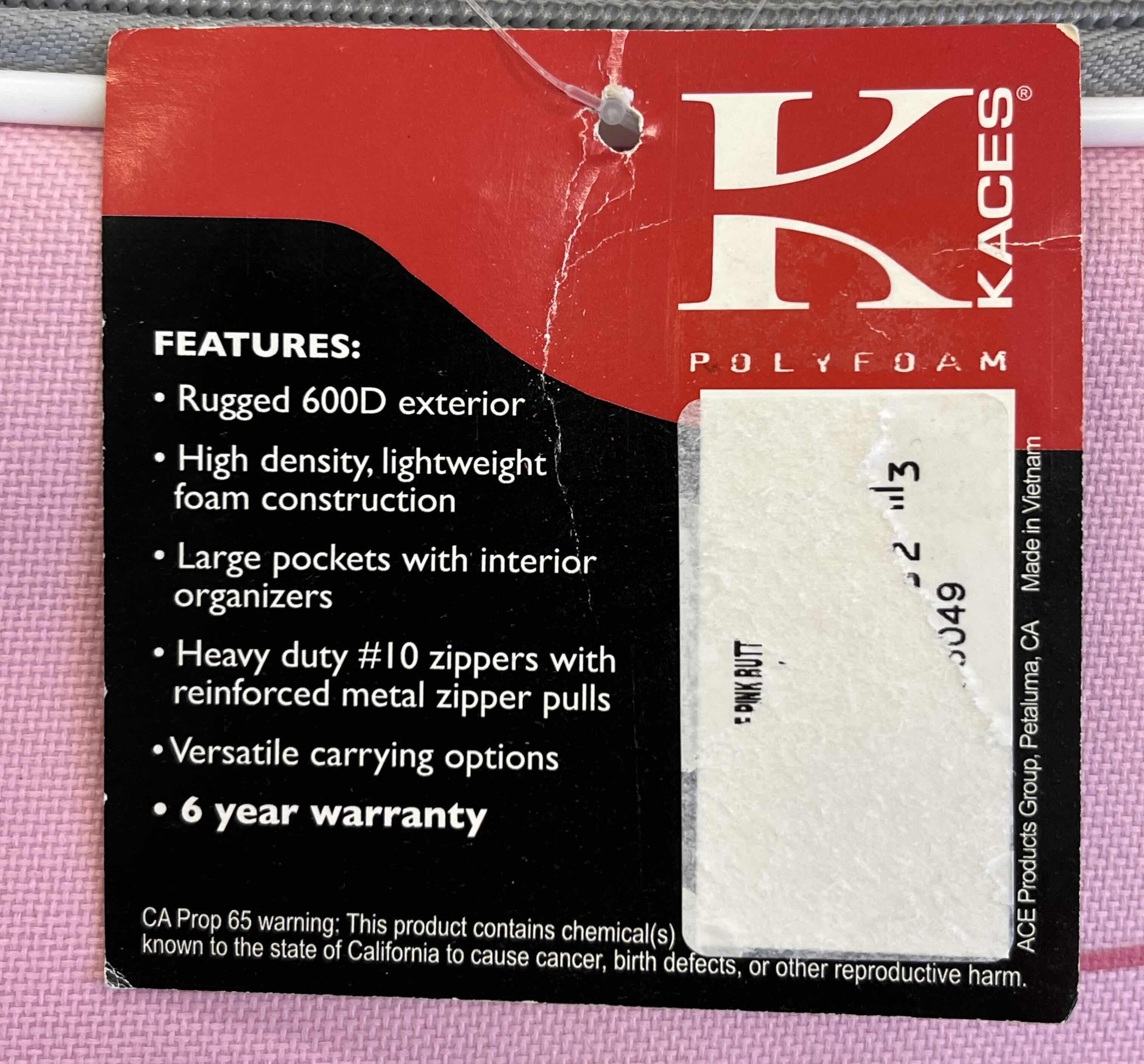 Photo 1 of KACES POLYFOAM BUTTERFLY PINK FLUTE GIG BAG