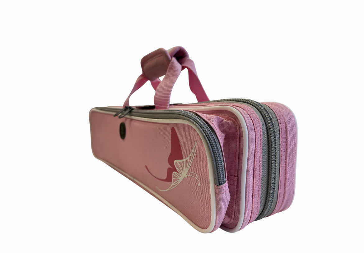 Photo 1 of KACES POLYFOAM BUTTERFLY PINK FLUTE GIG BAG