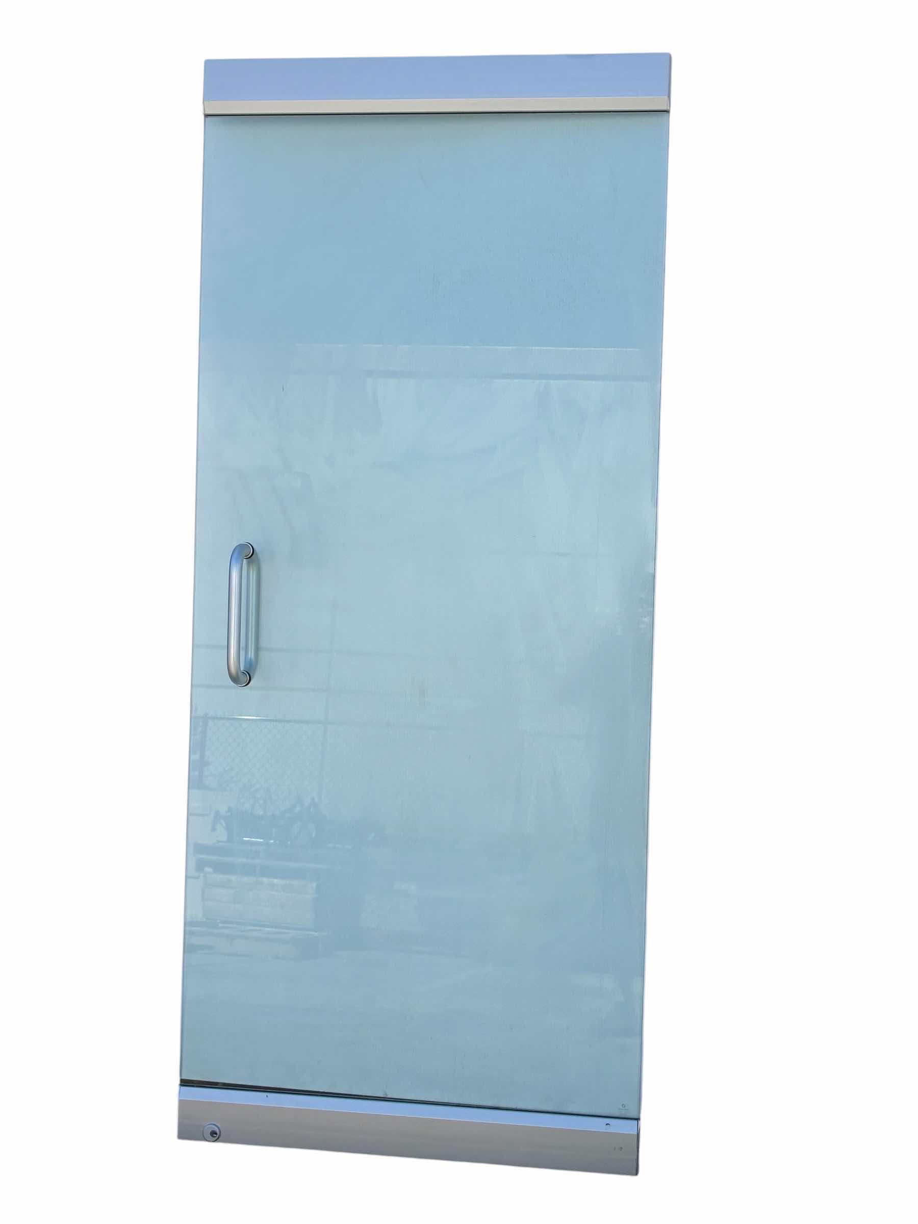 Photo 1 of FHC 0.5” THICK TEMPERED CLEAR GLASS & BRUSHED STAINLESS FRONT ENTRY DOOR 36” X 2” H84” (READ NOTES)