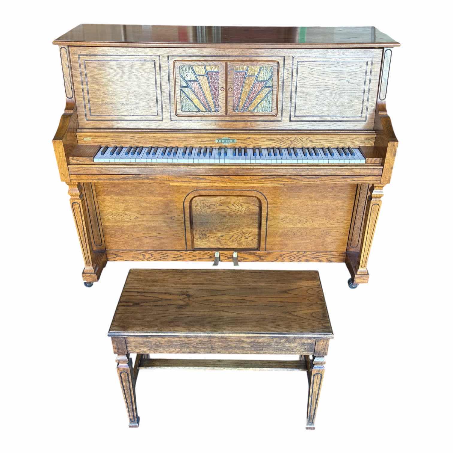 Photo 1 of AEOLIAN THE STINGER II UPRIGHT ELECTRIC PLAYER PIANO W BENCH 60” X 27.5” H47.5” (READ NOTES) $4190