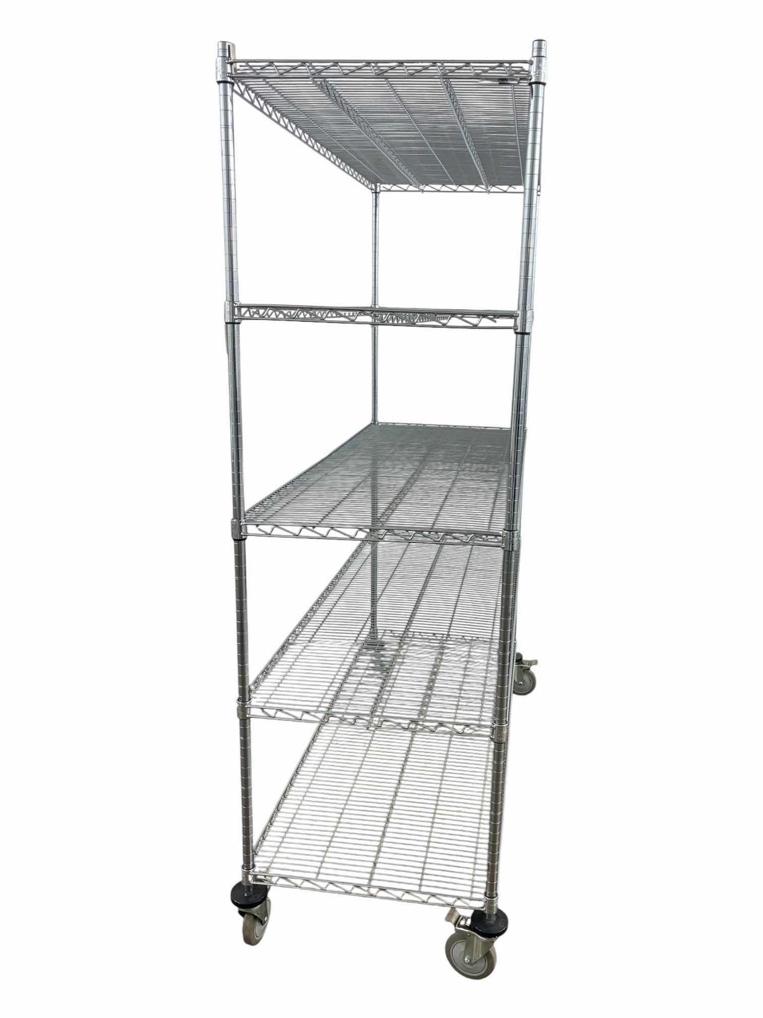 Photo 1 of NEXEL STAINLESS STEEL ROLLING METRO RACK 60” X 24” H 76”