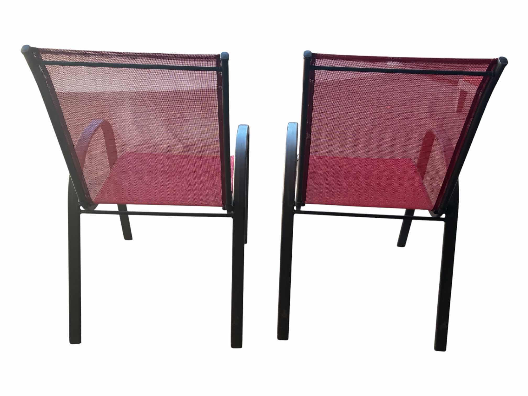 Photo 1 of RED MESH PATIO CHAIRS (2) 22“ X 23“ X 36“