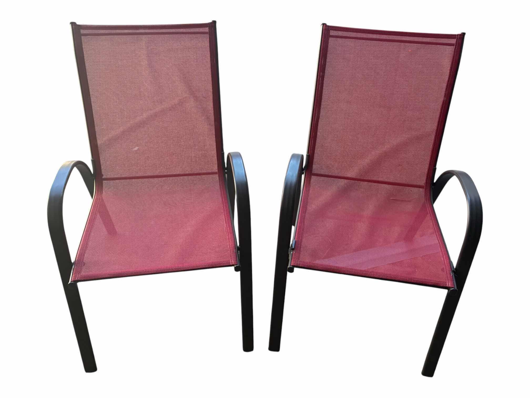 Photo 1 of RED MESH PATIO CHAIRS (2) 22“ X 23“ X 36“