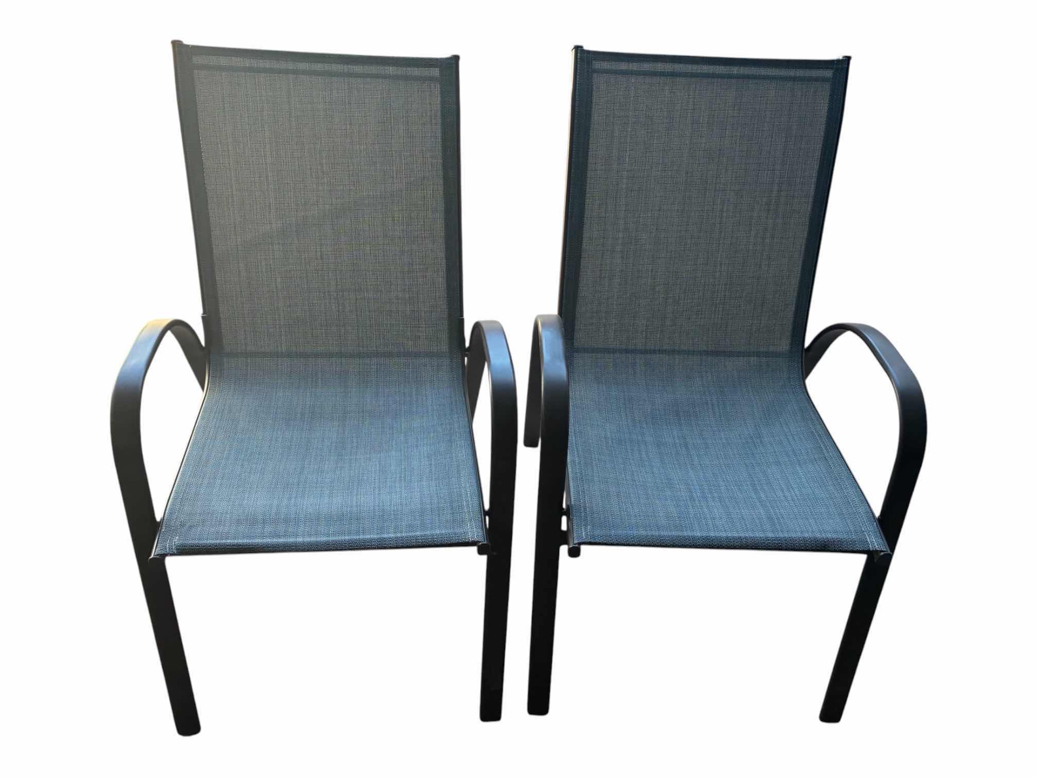 Photo 1 of BLUE MESH PATIO CHAIRS (2) 22“ X 23“ X 36“