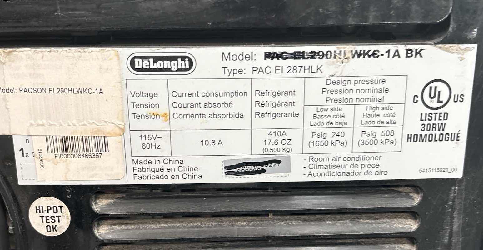 Photo 1 of DELONGHI PINGUINO PORTABLE AIR CONDITIONER UNIT 16”X12”H29” RETAIL $343