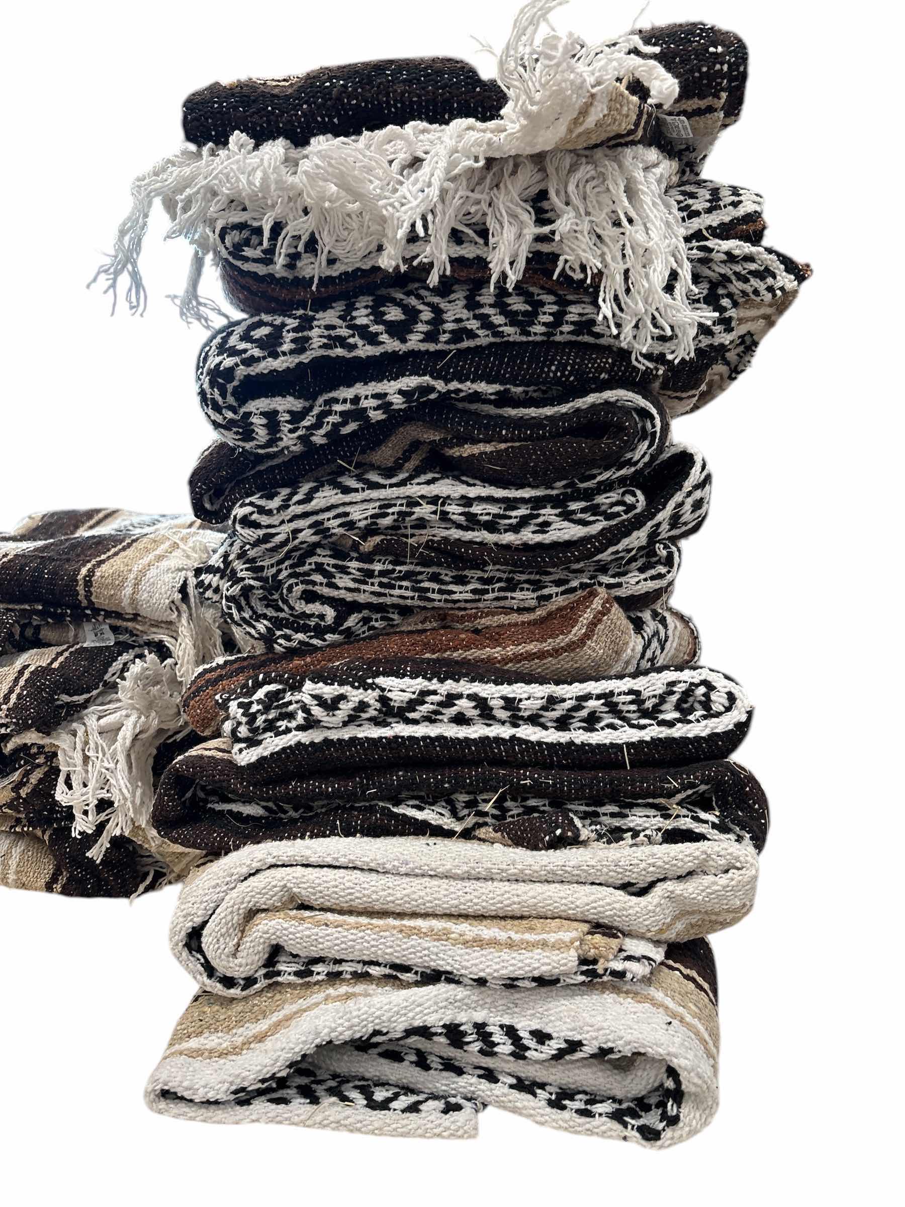Photo 1 of (11)PCS MEXICAN BLANKETS TAN 78”X48”
