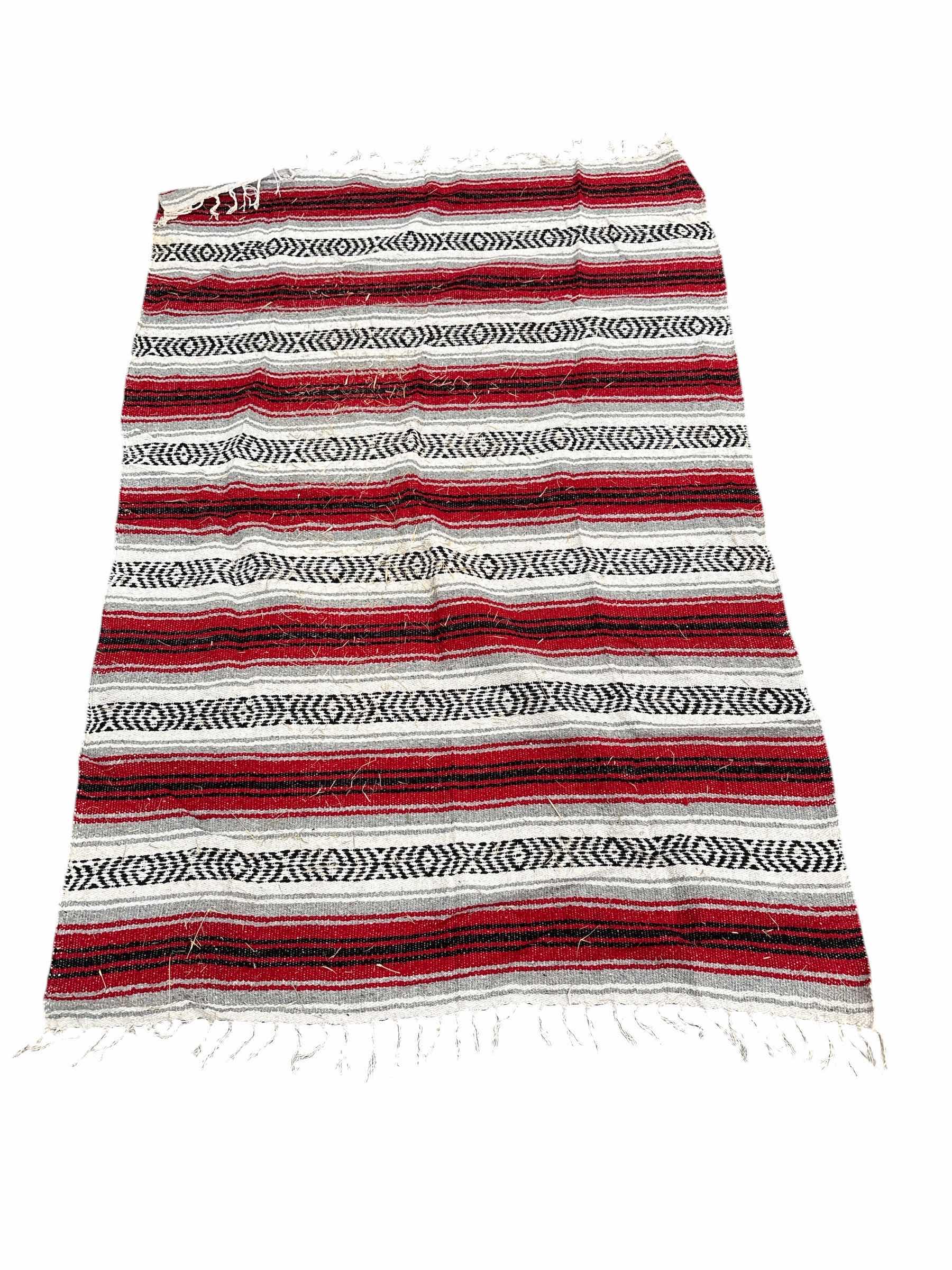 Photo 1 of (9)PCS MEXICAN BLANKETS RED 78”X48”