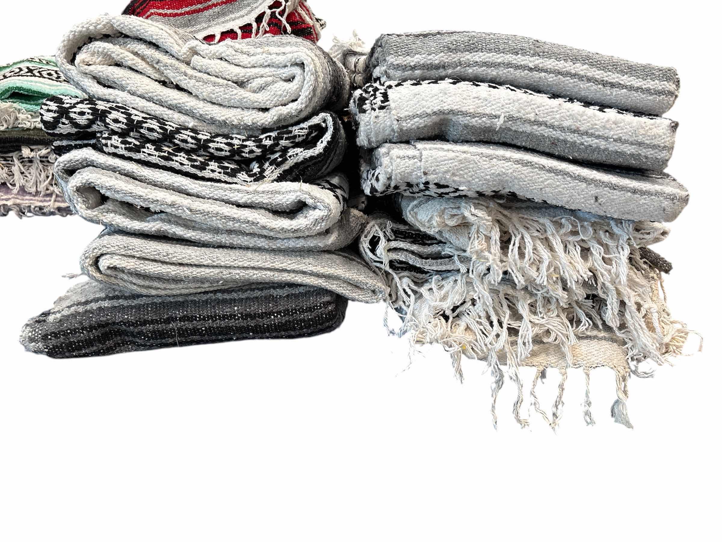 Photo 1 of (11)PCS MEXICAN BLANKETS GRAY 78”X48”
