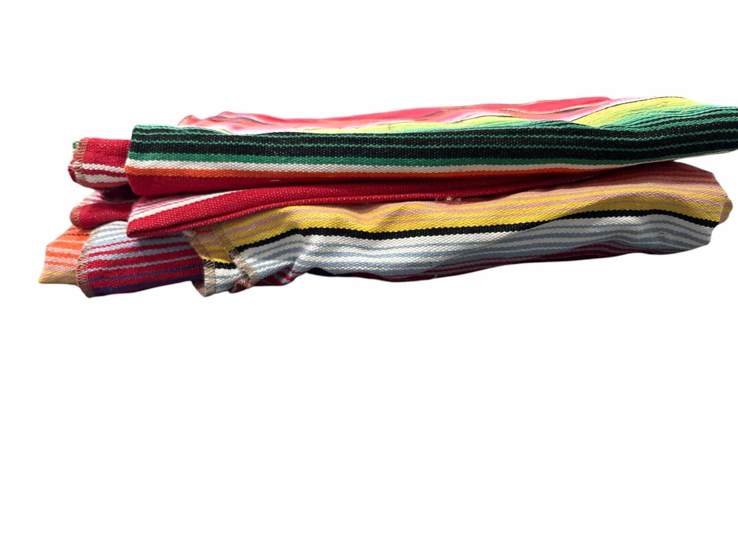 Photo 1 of (2)PCS MEXICAN COLORFUL BLANKETS 78”X48”