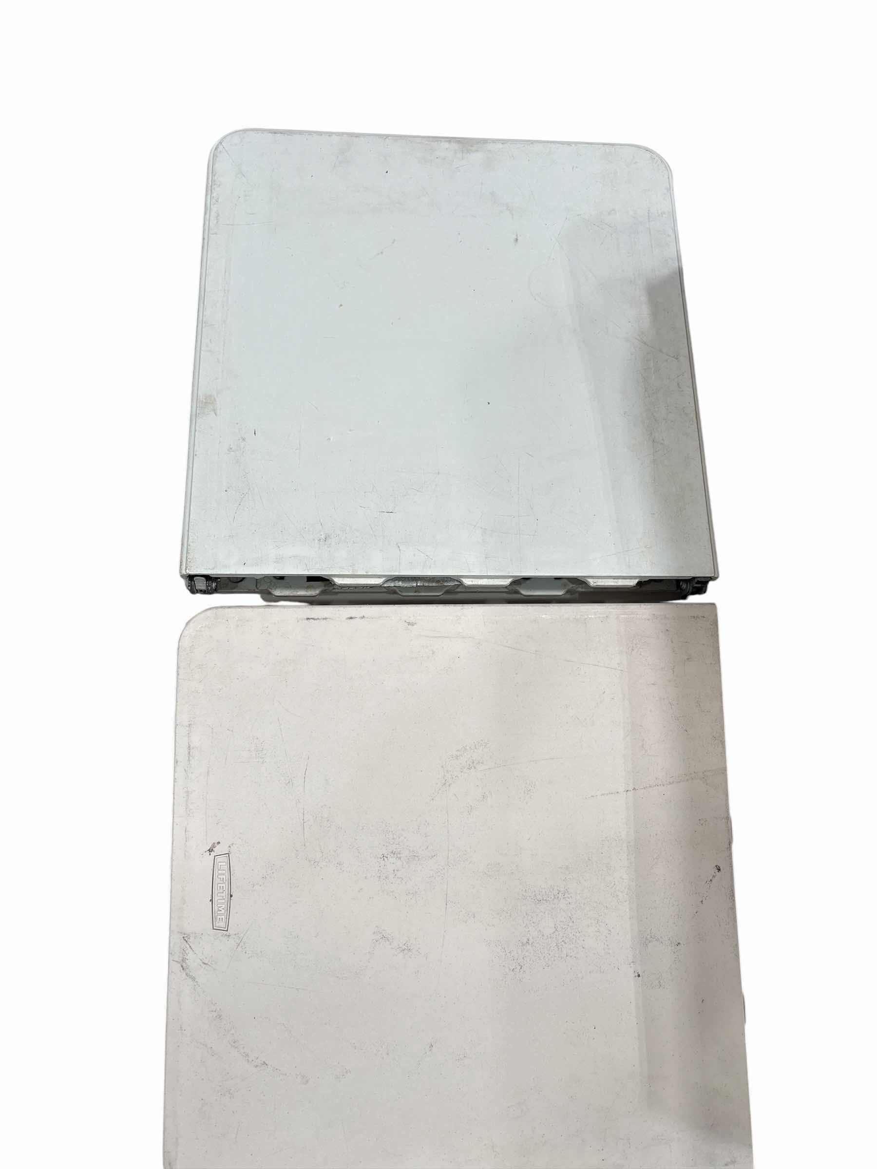 Photo 1 of (9)PCS PLASTIC FOLDING TABLES DIFFERENT SIZES