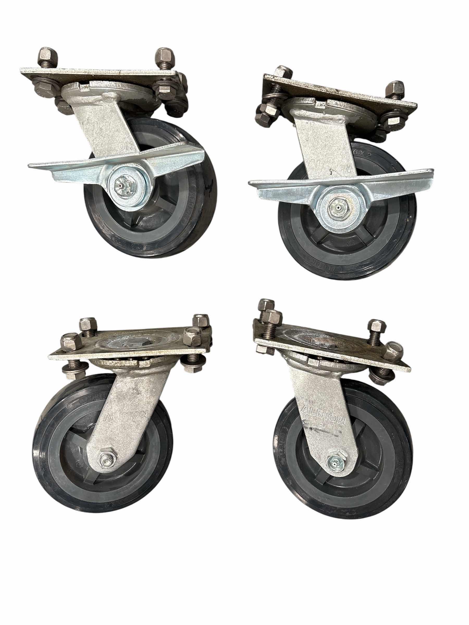 Photo 1 of (4)PCS ALBION SWIVEL CASTORS 6”X2” RETAIL $293