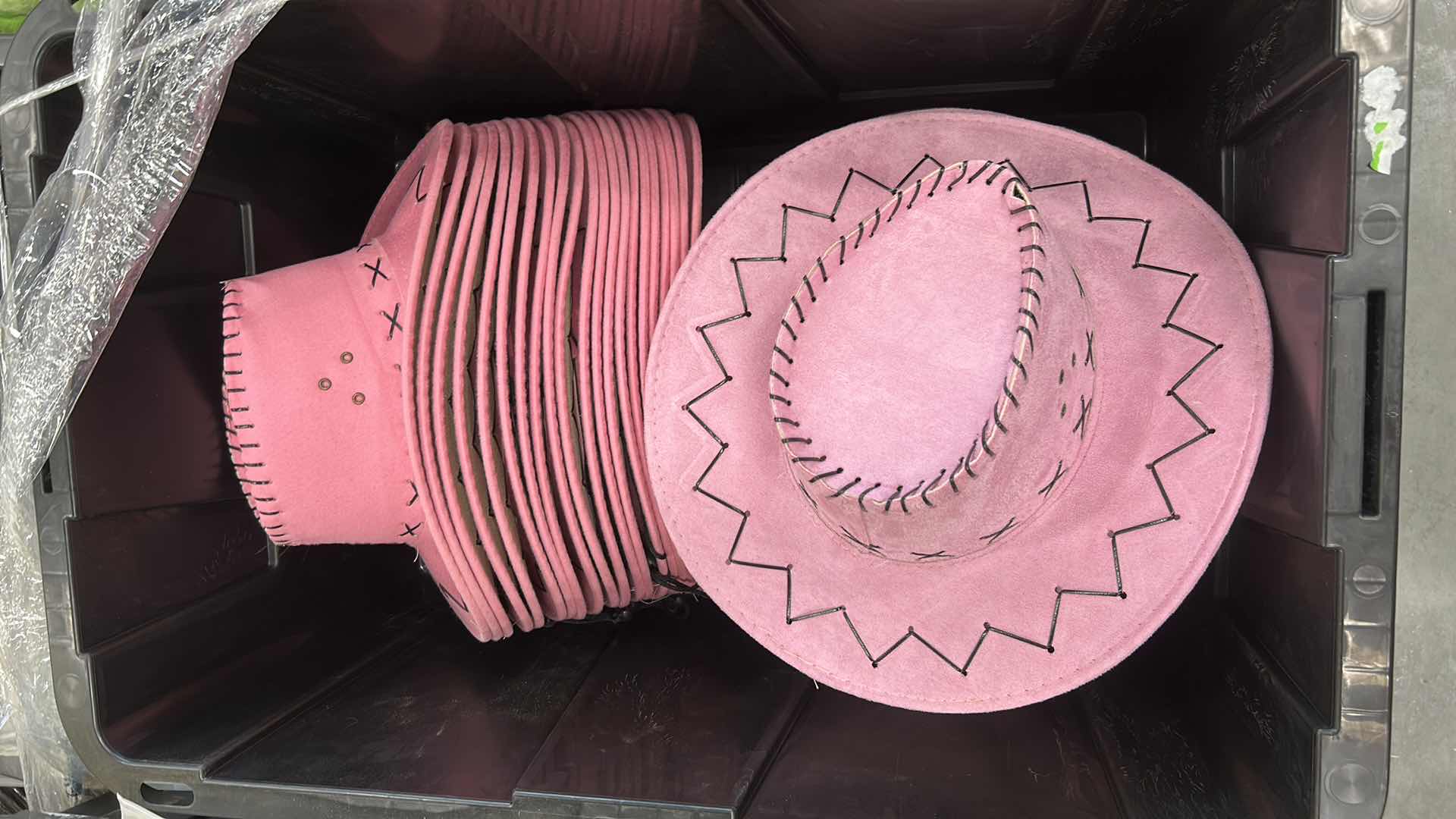 Photo 1 of 40 ADULT-SIZED PINK FAUX SUEDE COWBOY HAT,