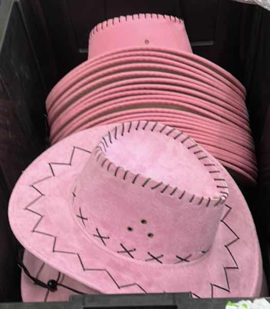 Photo 1 of 40 ADULT-SIZED PINK FAUX SUEDE COWBOY HAT,