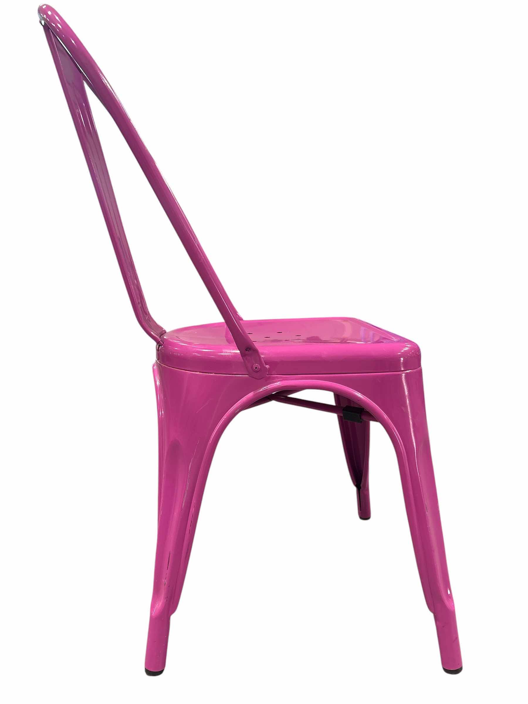 Photo 1 of INDUSTRIAL DINING CHAIR MAGENTA SEAT H17.5” OVERALL H33”