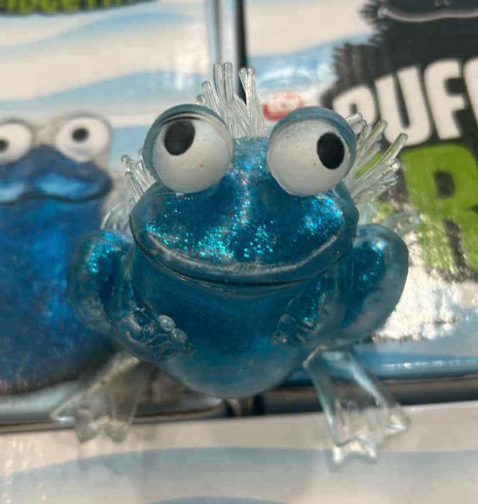 Photo 1 of 3" METALLIC PUFFER FROGS SENSORY FIDGET TOYS BLUE PINK GREEN 3 BOXES