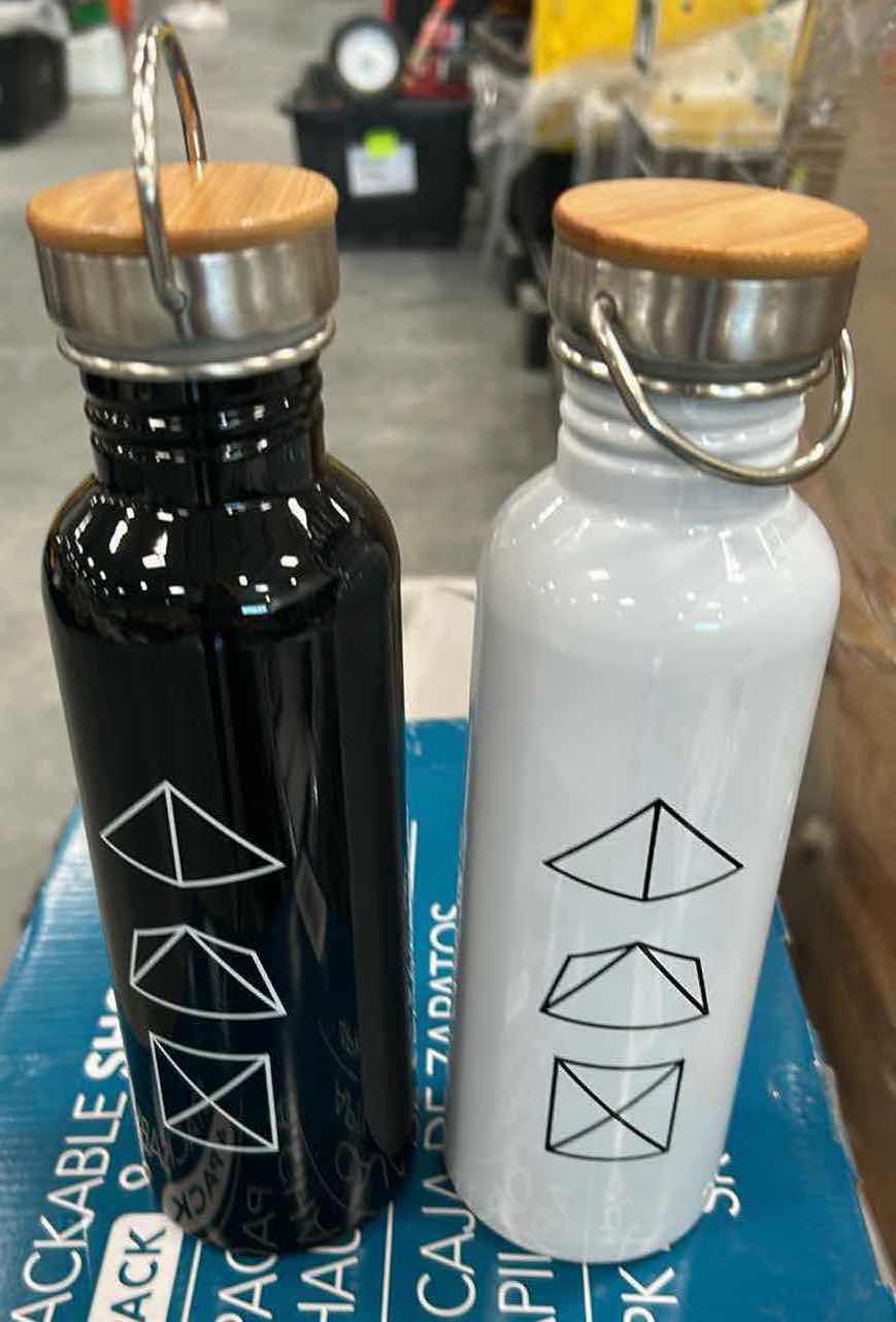 Photo 1 of 24- VACUUM INSULATED STAINLESS STEEL WATER BOTTLE  BLACK AND WHITE