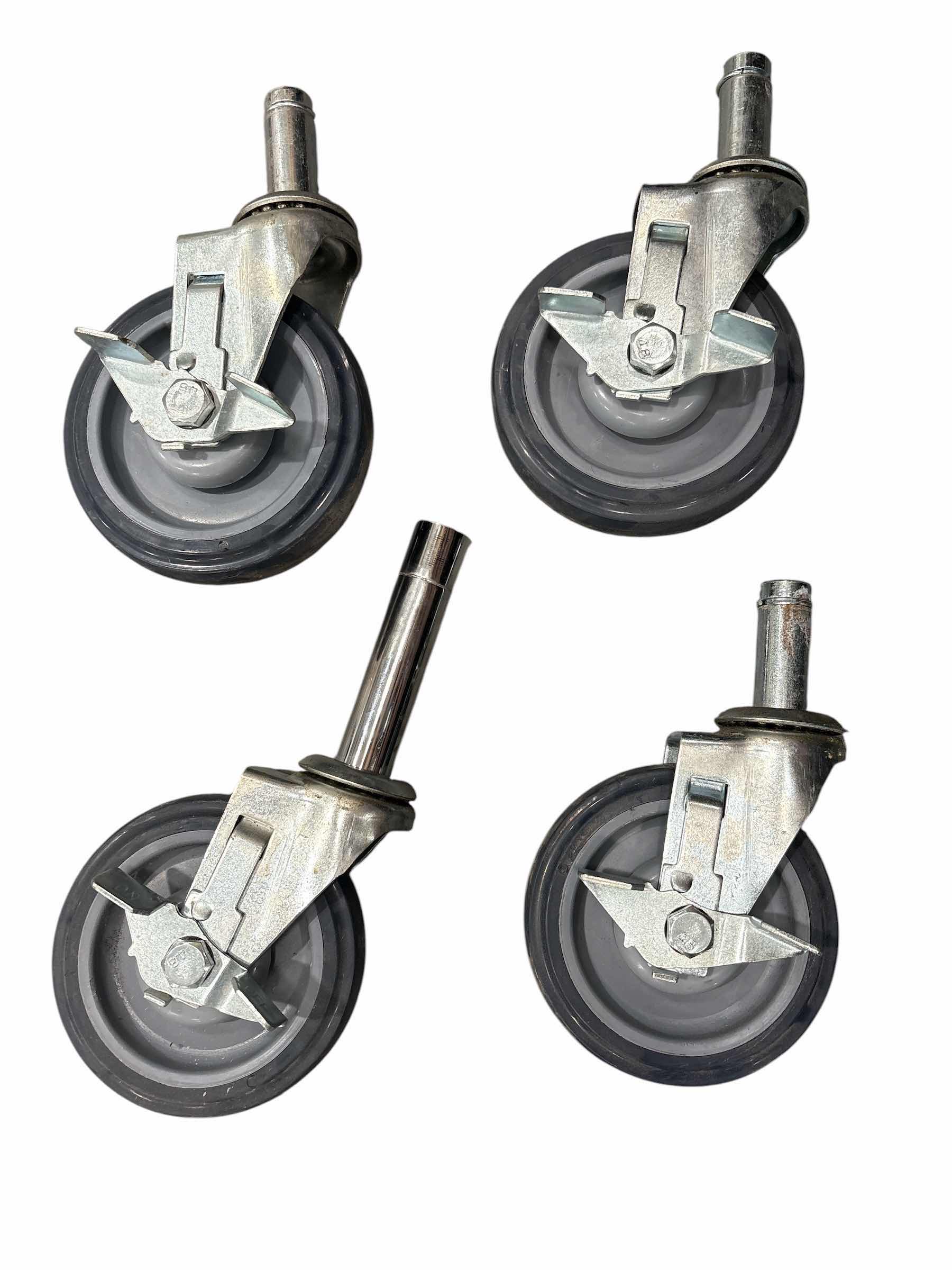 Photo 1 of (4)PCS CASTOR SWIVEL RUBBER WHEELS 5” RETAIL $130