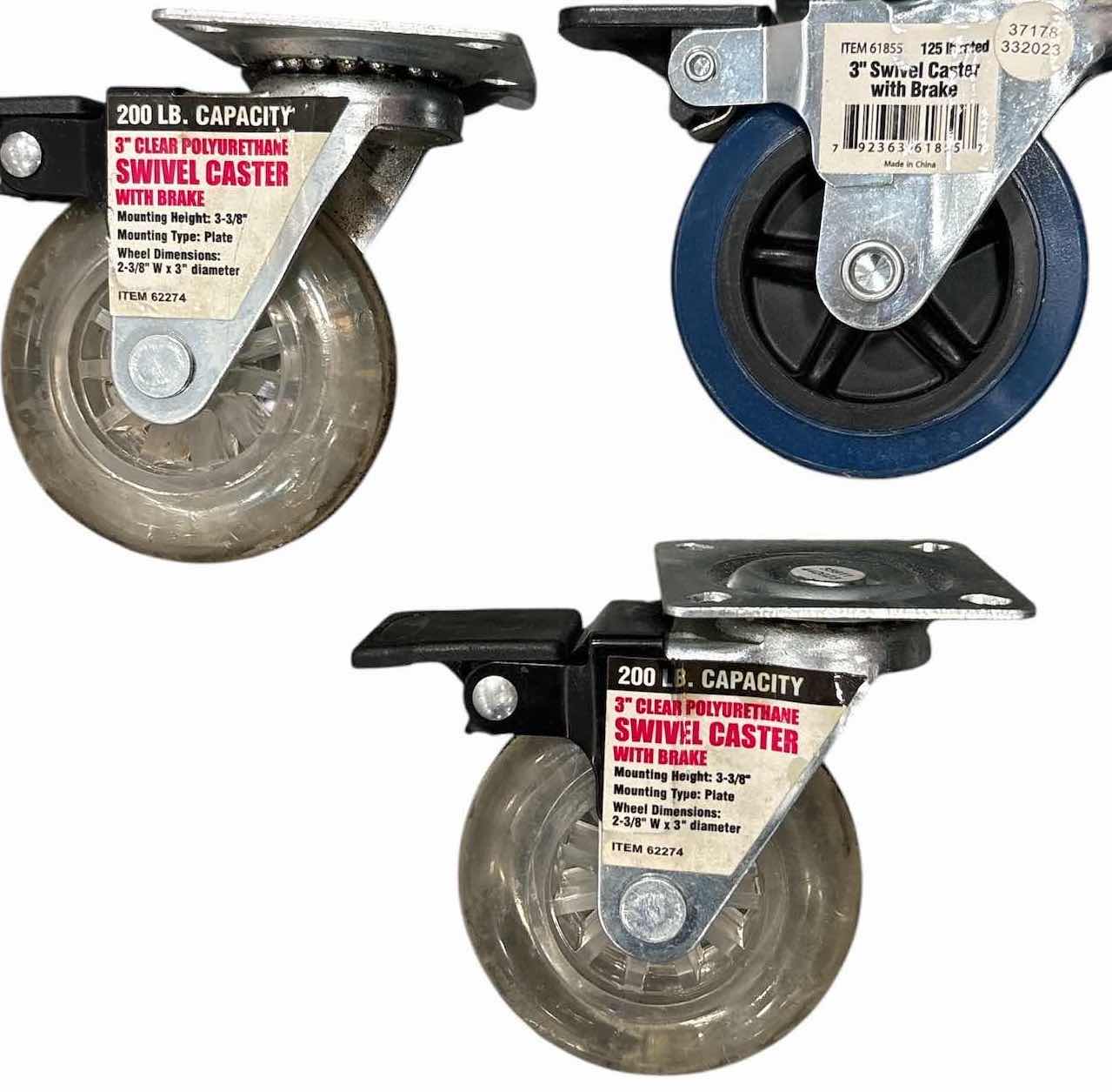 Photo 1 of (3)PCS SWIVEL CASTER AND PARTS