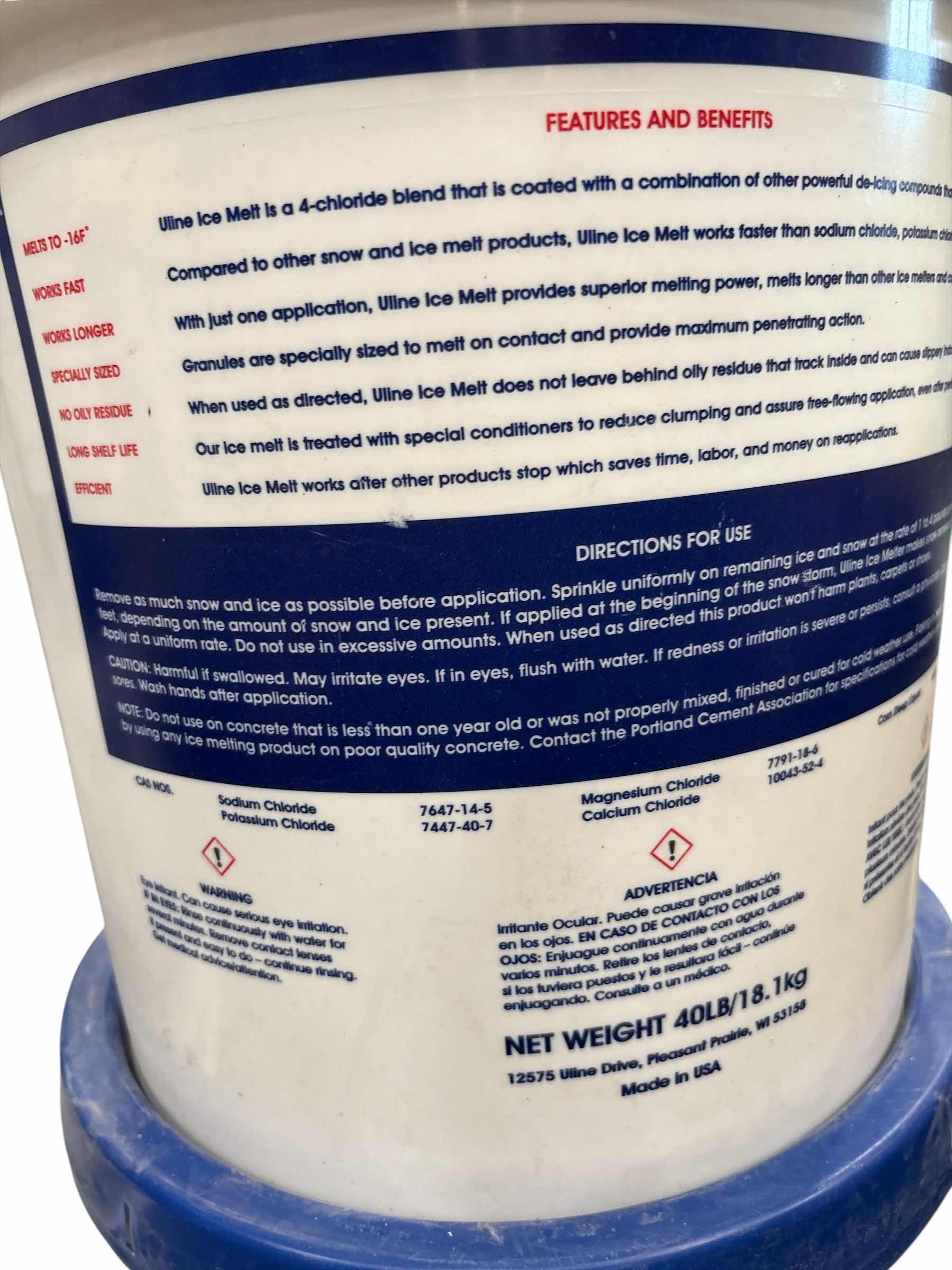 Photo 1 of (4)PCS ULINE ICE MELT RETAIL $104