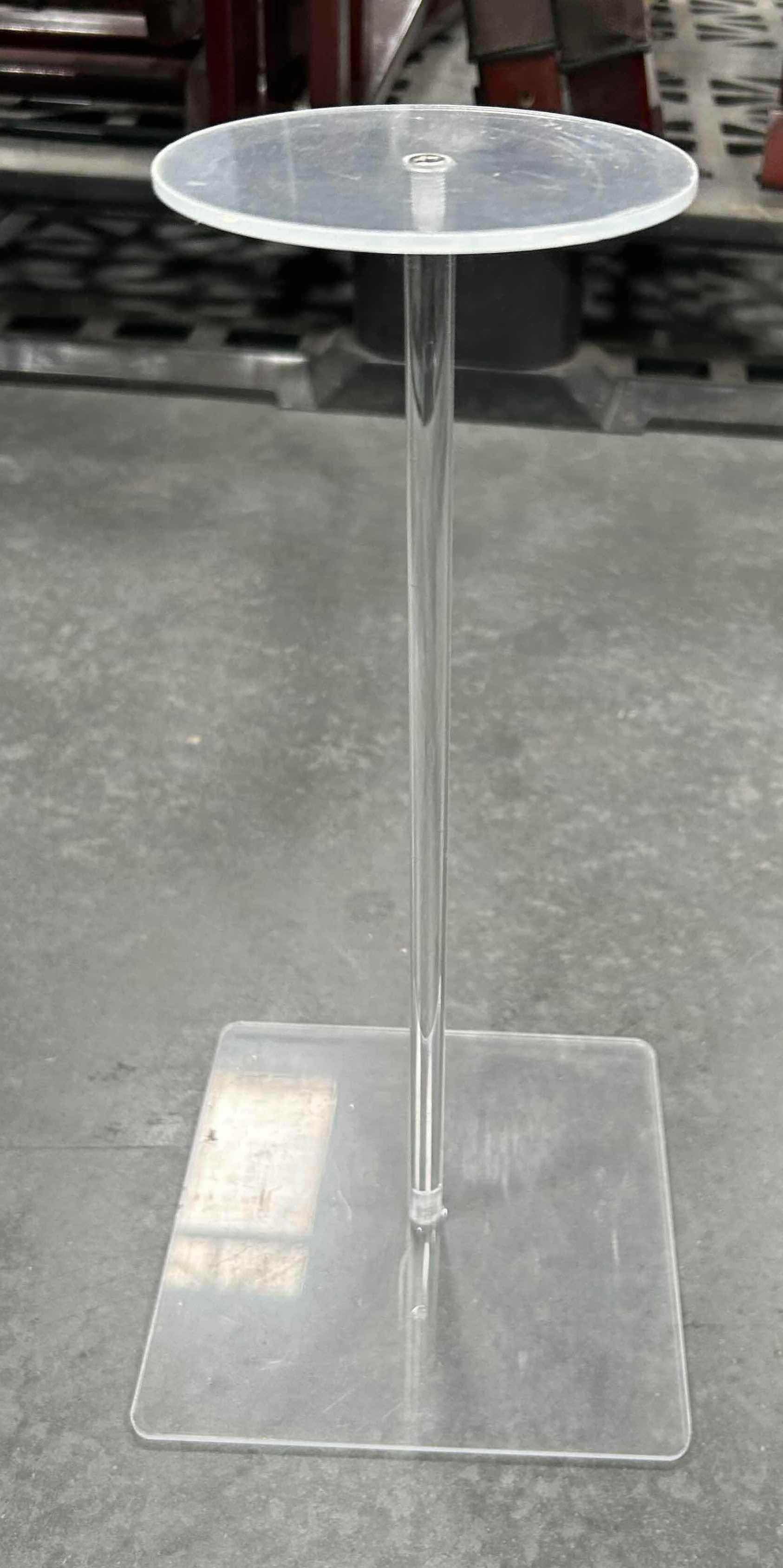 Photo 1 of CONTENTS OF CONTAINER 12 CLEAR ACRYLIC DISPLAY STANDS  USED FOR HATS WIGS H 13"