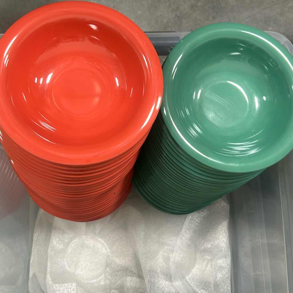 Photo 1 of CONTENTS OF CONTAINER COLORED SOUP MELAMINE BOWLS