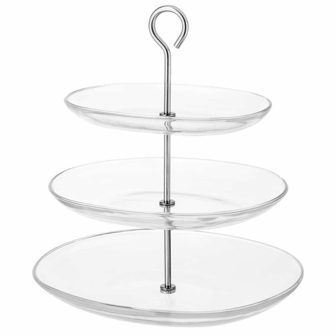 Photo 1 of 12 NEW BOXED IKEA KVITTERA 3 TIER CLEAR GLASS AND STAINLESS STEEL SERVING STANDS
